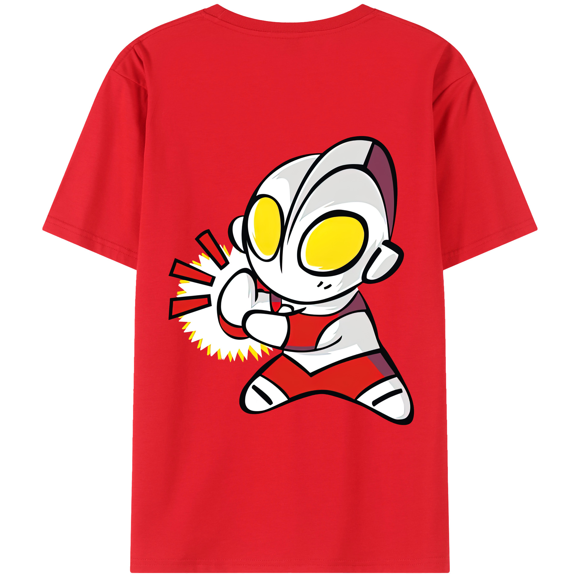（画像用） ウルトラマン Ultraman 綿100％ メンズ半袖Tシャツ（バックプリント） 通気性