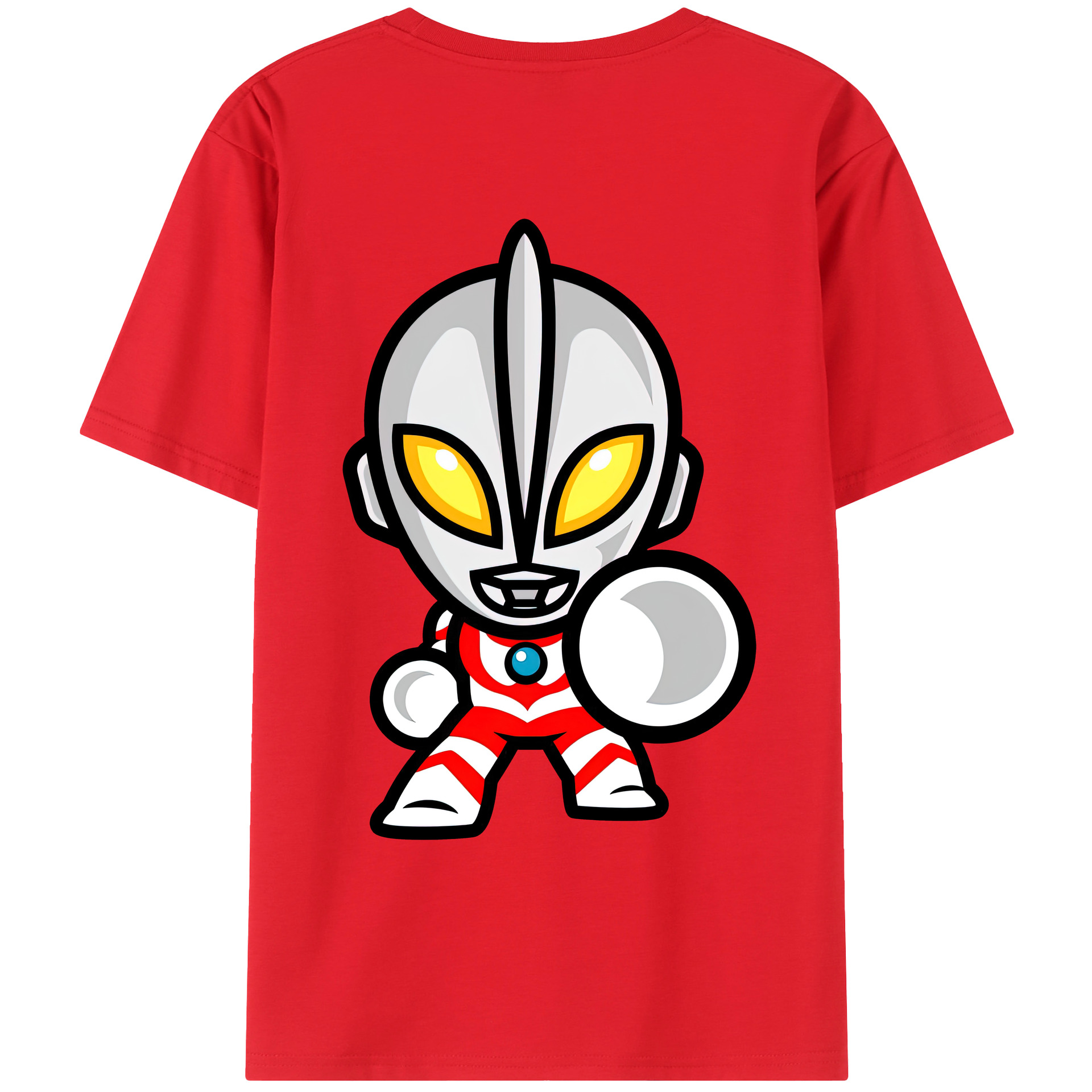 （画像用） ウルトラマン Ultraman 綿100％ メンズ半袖Tシャツ（バックプリント） 通気性