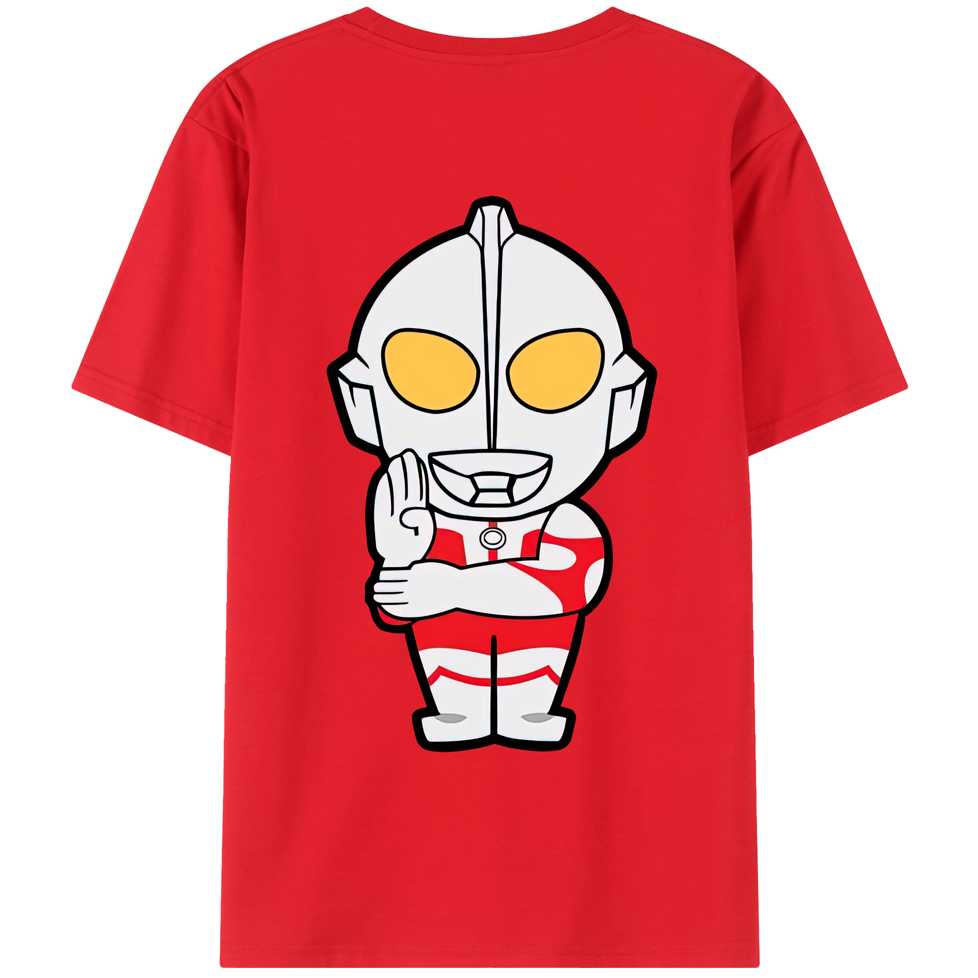 （画像用） ウルトラマン Ultraman 綿100％ メンズ半袖Tシャツ（バックプリント） 通気性