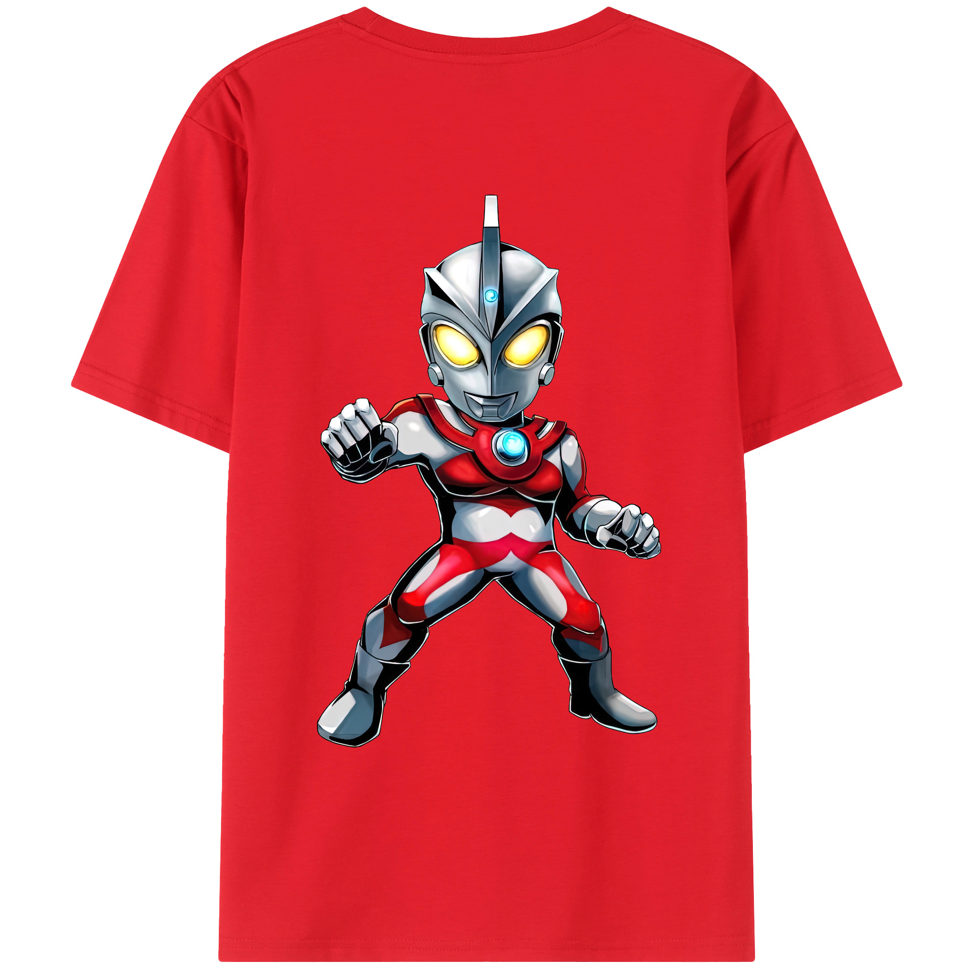 （画像用） ウルトラマン Ultraman 綿100％ メンズ半袖Tシャツ（バックプリント） 通気性