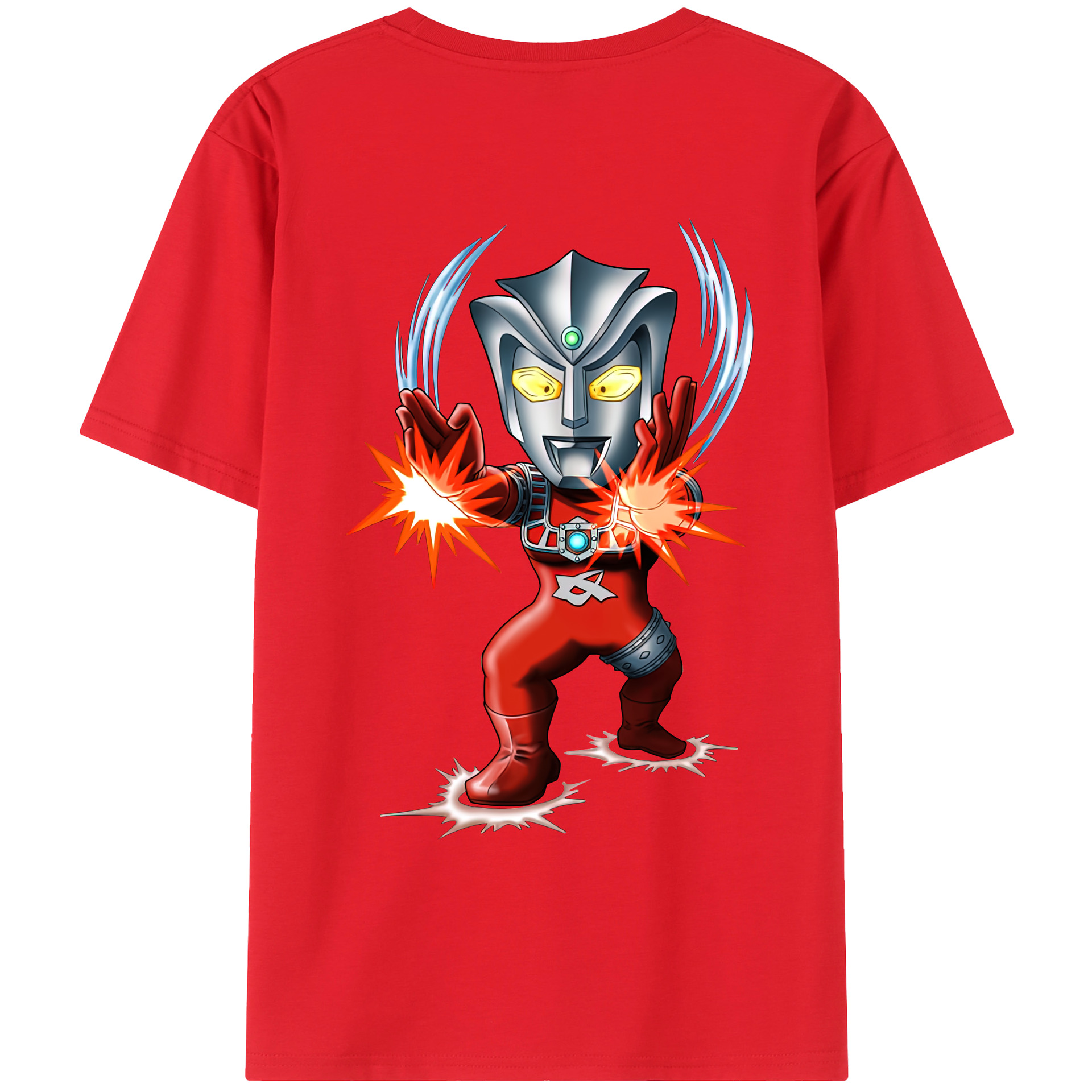 （画像用） ウルトラマン Ultraman 綿100％ メンズ半袖Tシャツ（バックプリント） 通気性