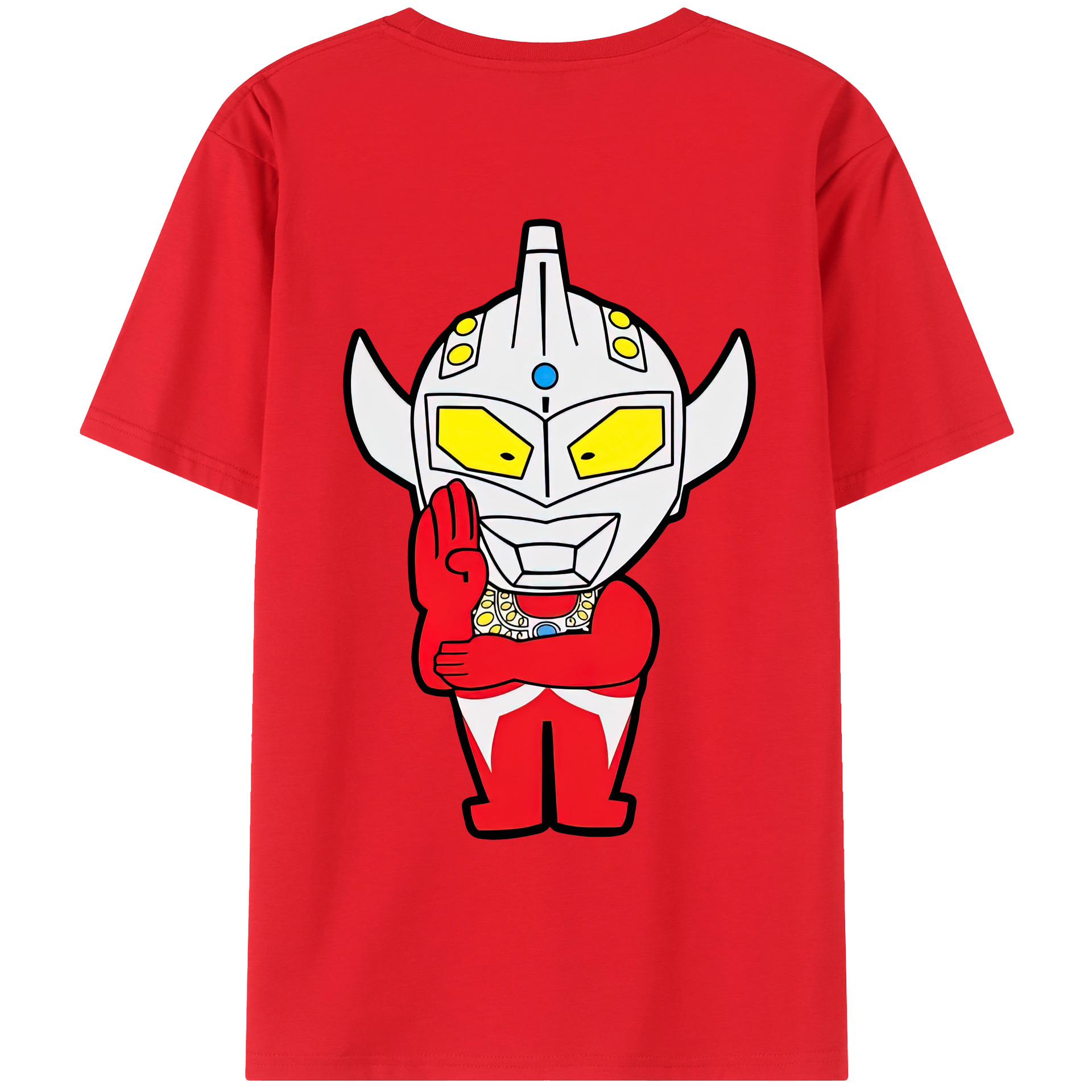 （画像用） ウルトラマン Ultraman 綿100％ メンズ半袖Tシャツ（バックプリント） 通気性