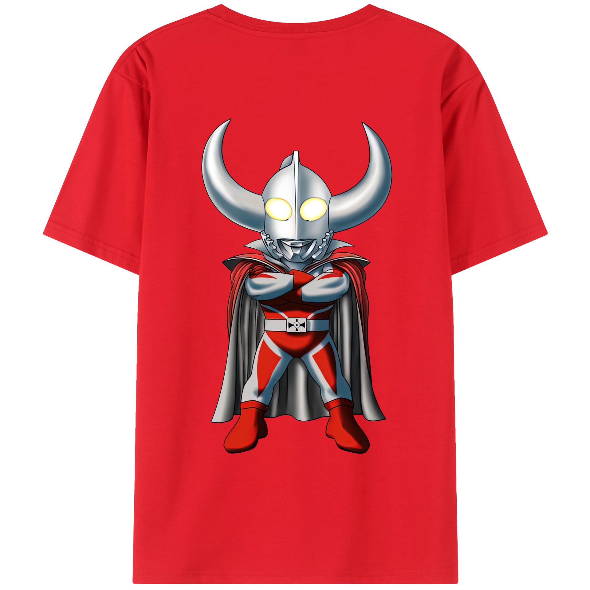 （画像用） ウルトラマン Ultraman 綿100％ メンズ半袖Tシャツ（バックプリント） 通気性