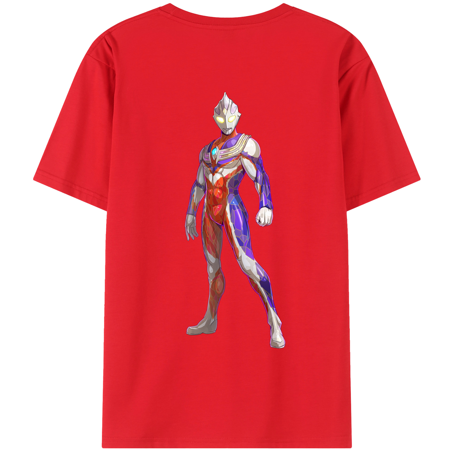 （画像用） ウルトラマン Ultraman 綿100％ メンズ半袖Tシャツ（バックプリント） 通気性