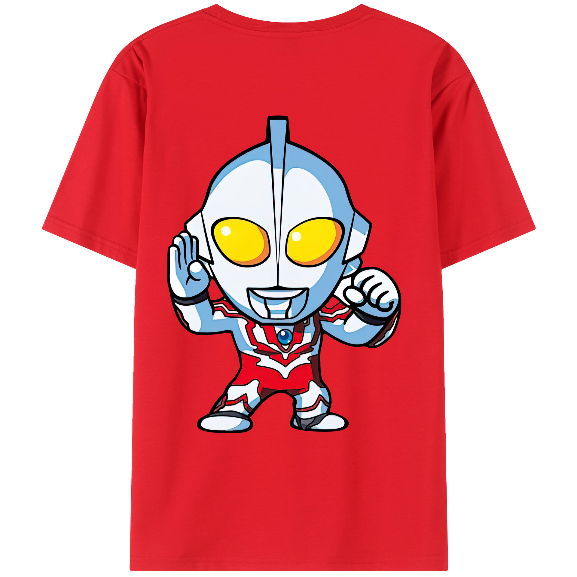 （画像用） ウルトラマン Ultraman 綿100％ メンズ半袖Tシャツ（バックプリント） 通気性