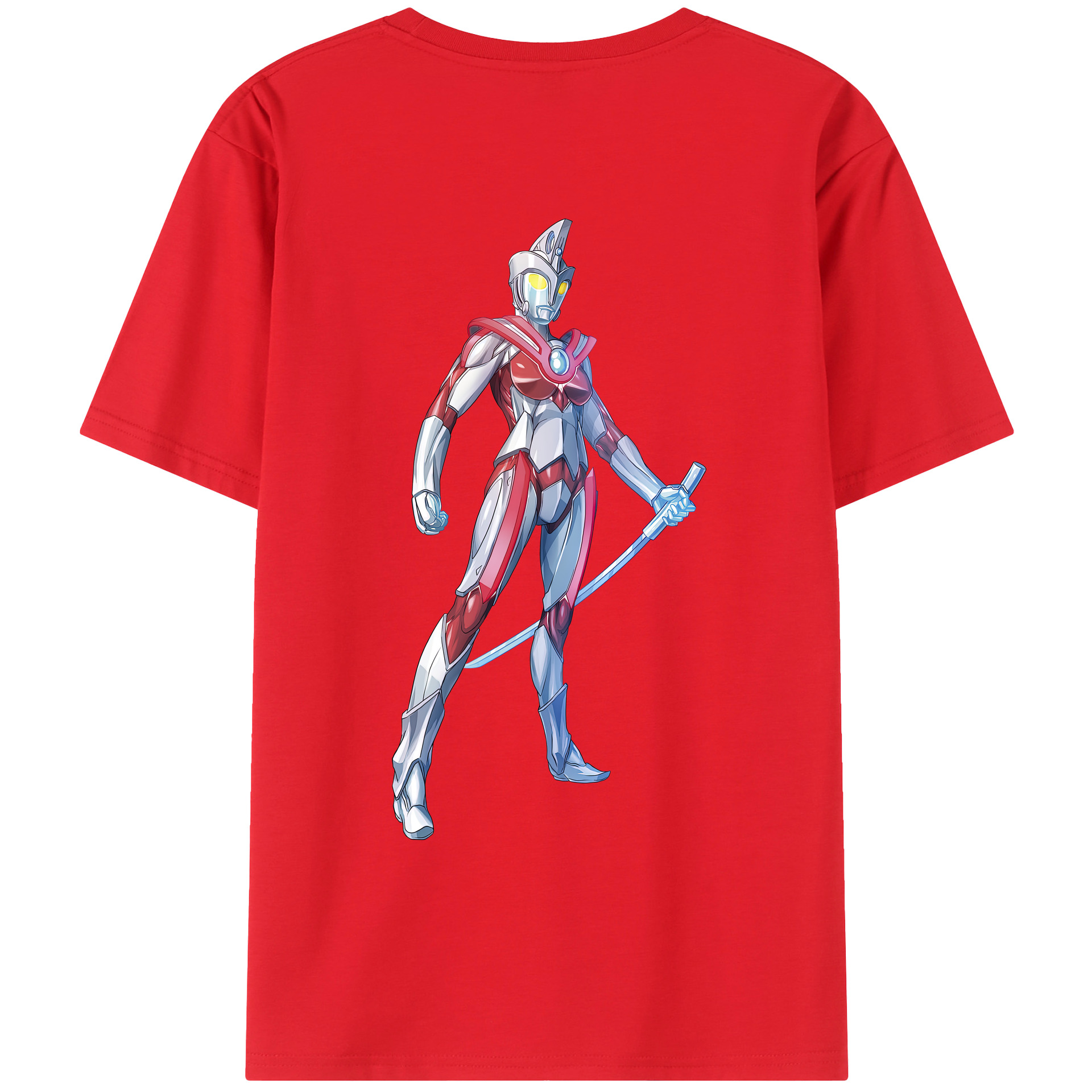 （画像用） ウルトラマン Ultraman 綿100％ メンズ半袖Tシャツ（バックプリント） 通気性