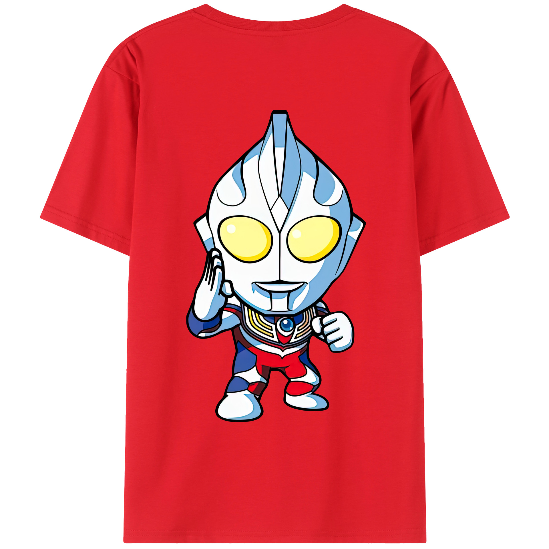 （画像用） ウルトラマン Ultraman 綿100％ メンズ半袖Tシャツ（バックプリント） 通気性
