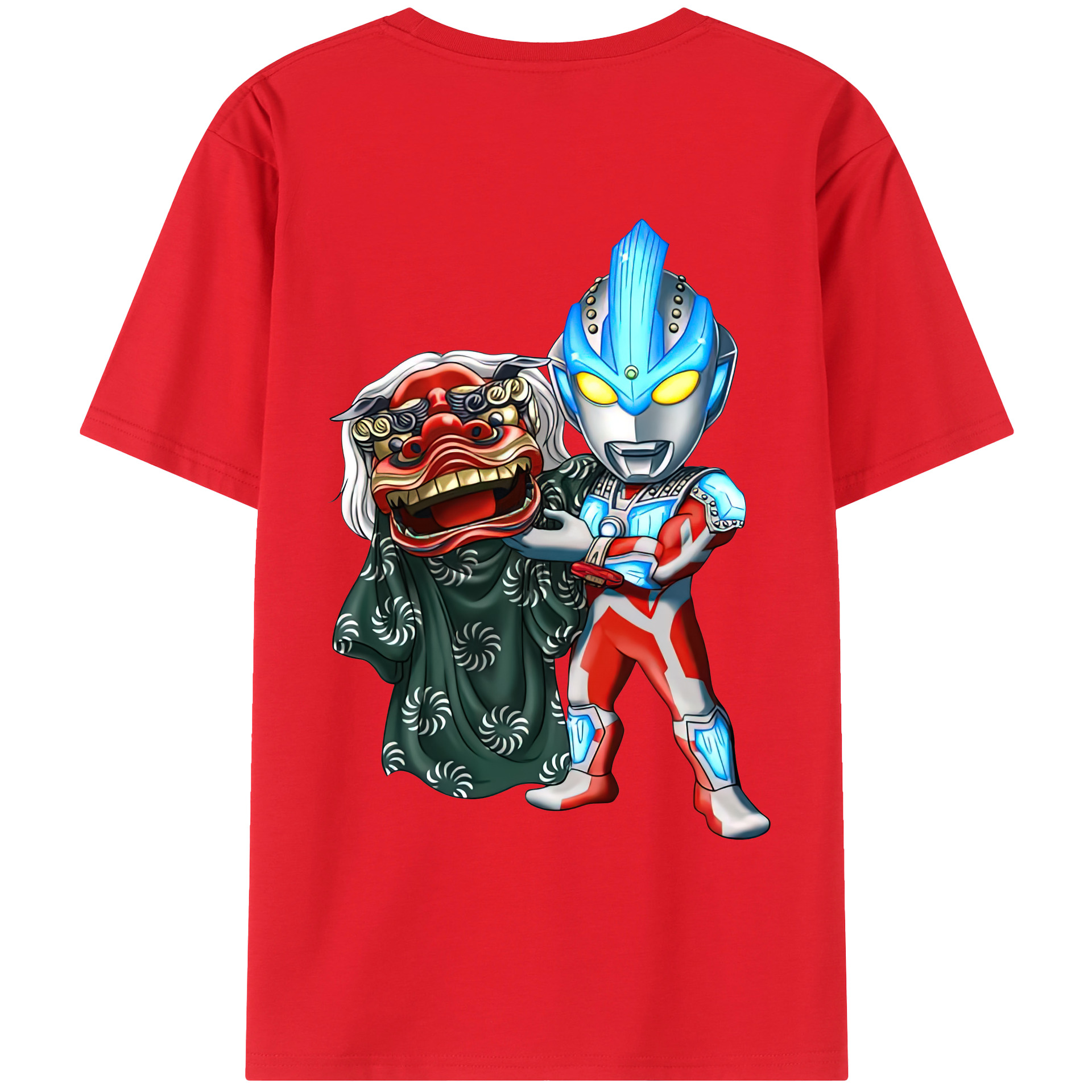 （画像用） ウルトラマン Ultraman 綿100％ メンズ半袖Tシャツ（バックプリント） 通気性