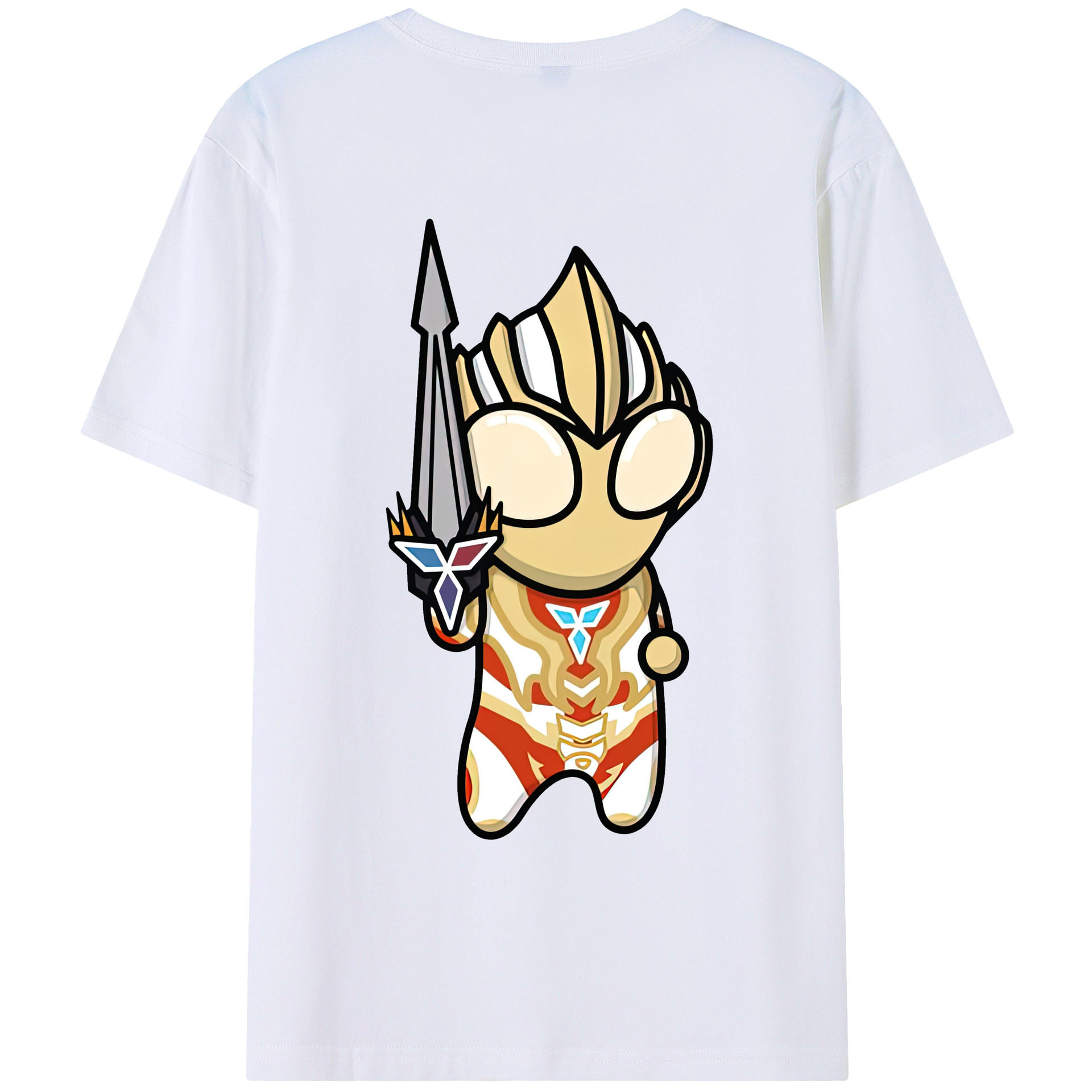 （画像用） ウルトラマン Ultraman 綿100％ メンズ半袖Tシャツ（バックプリント） 通気性