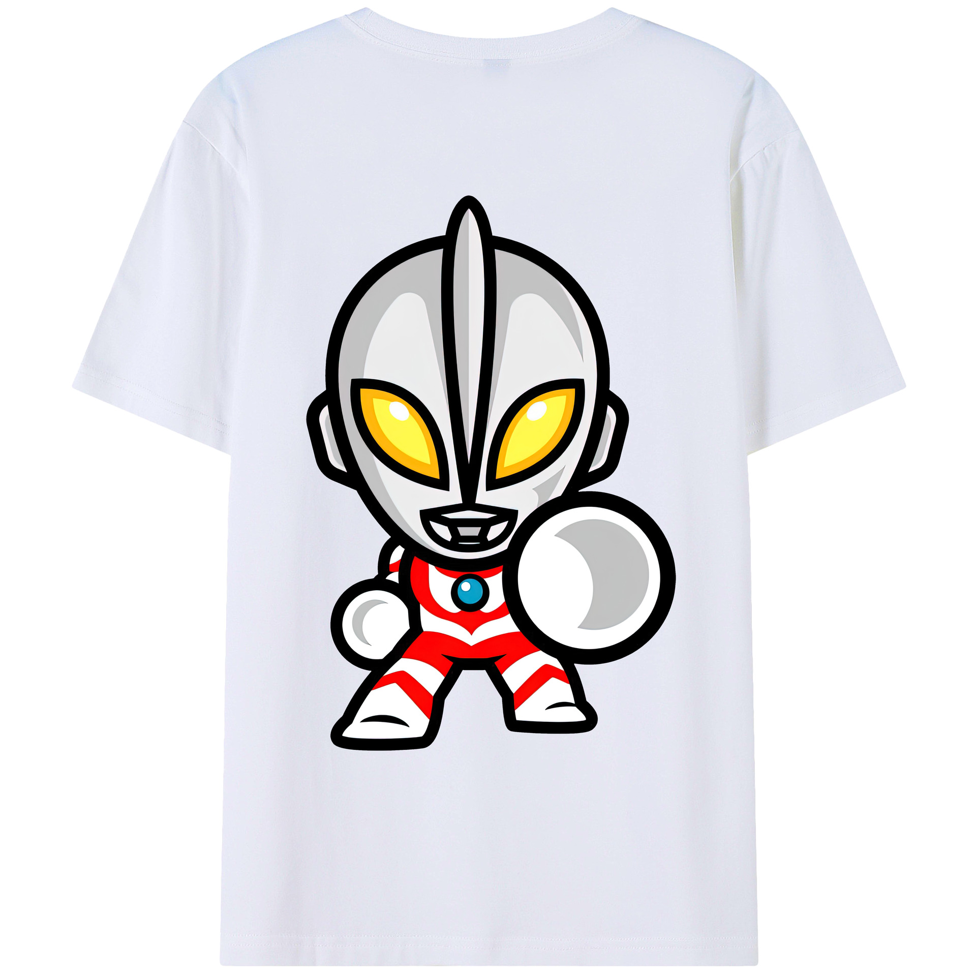 （画像用） ウルトラマン Ultraman 綿100％ メンズ半袖Tシャツ（バックプリント） 通気性