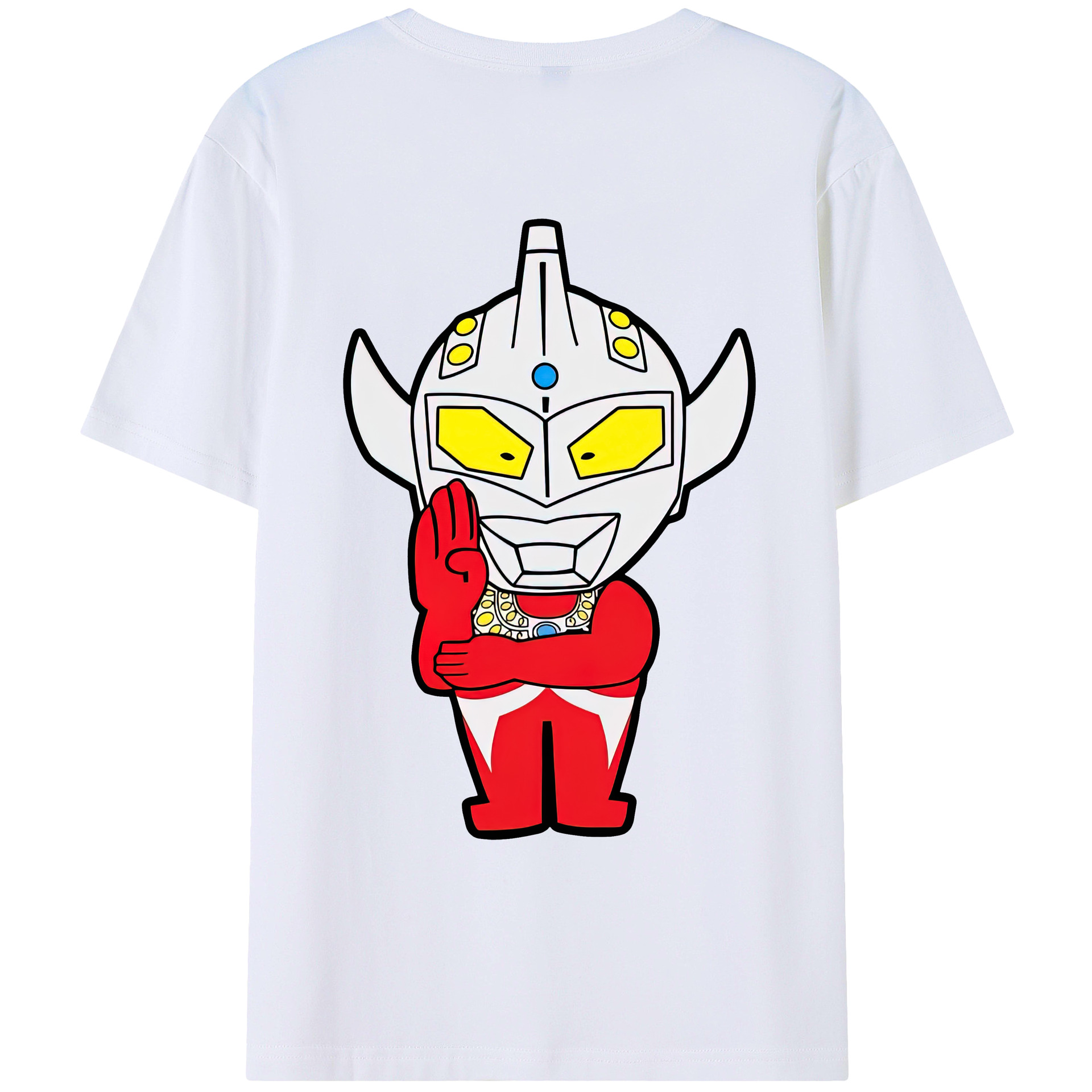 （画像用） ウルトラマン Ultraman 綿100％ メンズ半袖Tシャツ（バックプリント） 通気性