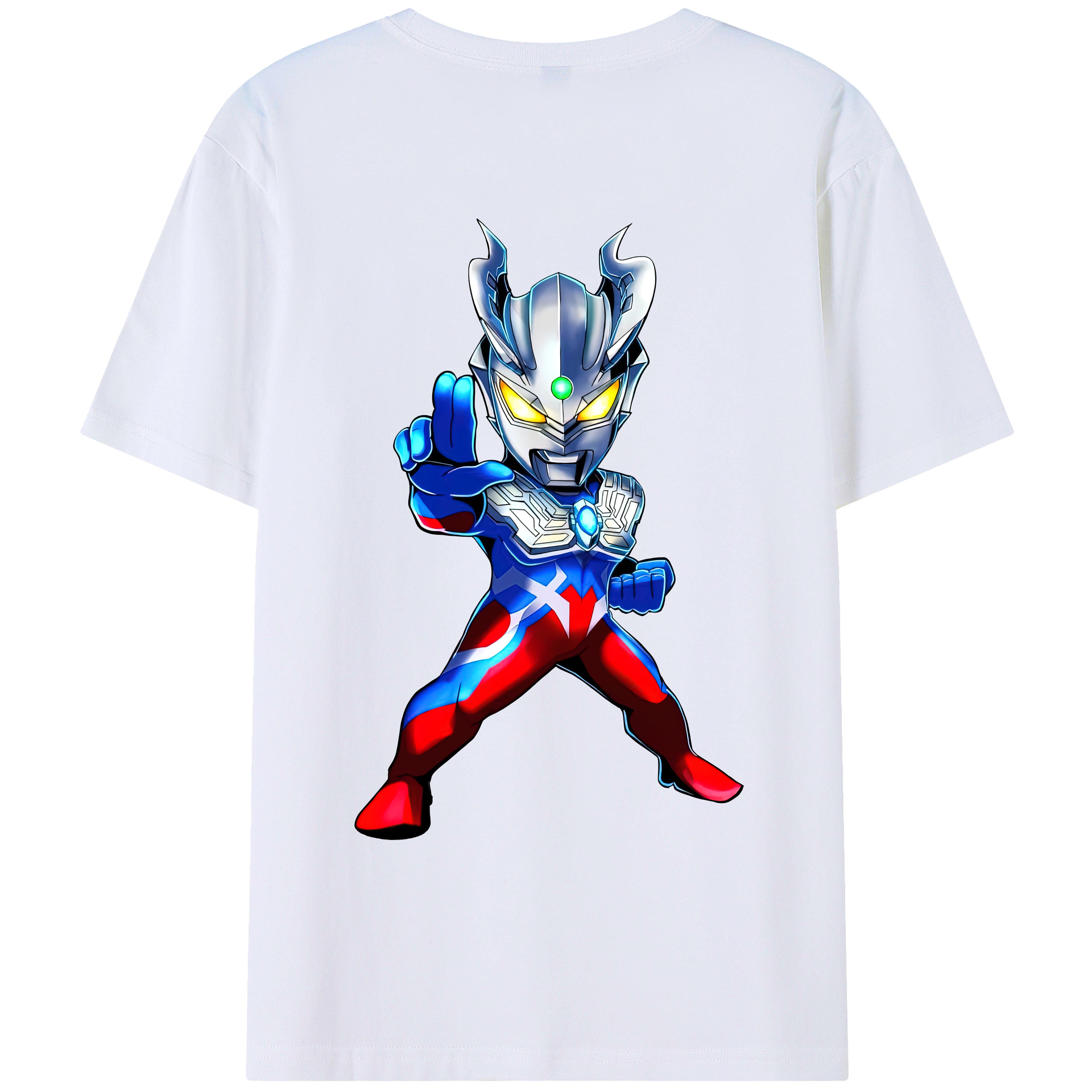 （画像用） ウルトラマン Ultraman 綿100％ メンズ半袖Tシャツ（バックプリント） 通気性