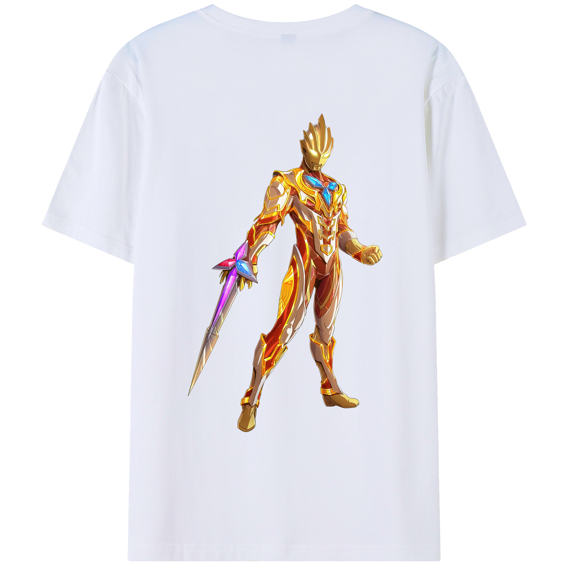 （画像用） ウルトラマン Ultraman 綿100％ メンズ半袖Tシャツ（バックプリント） 通気性