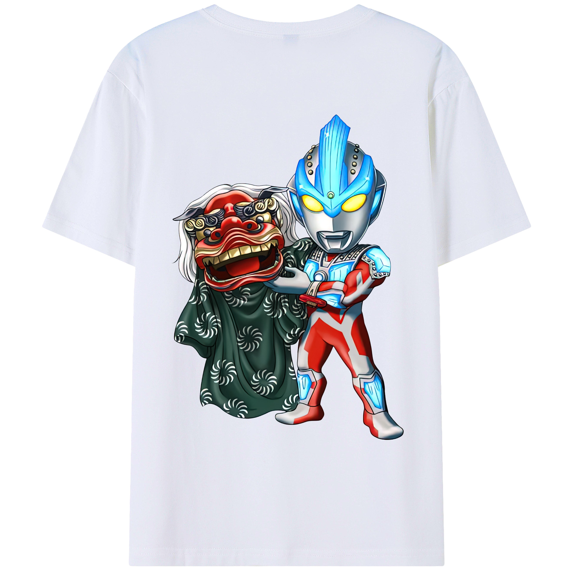 （画像用） ウルトラマン Ultraman 綿100％ メンズ半袖Tシャツ（バックプリント） 通気性