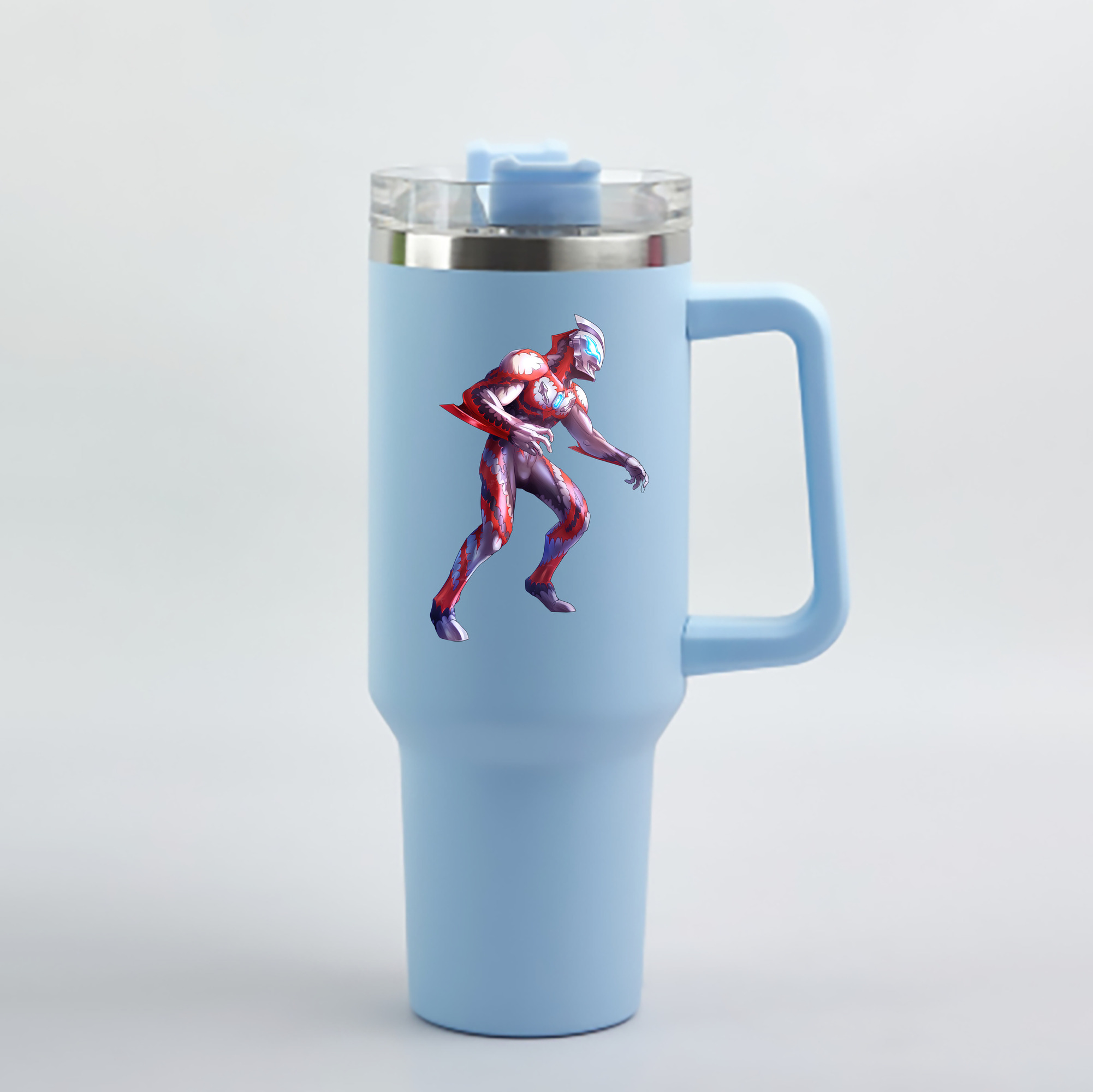 （画像用） ウルトラマン Ultraman 1200mL車用タンブラー - クリスタルステッカー（プラスチックストロー付き）