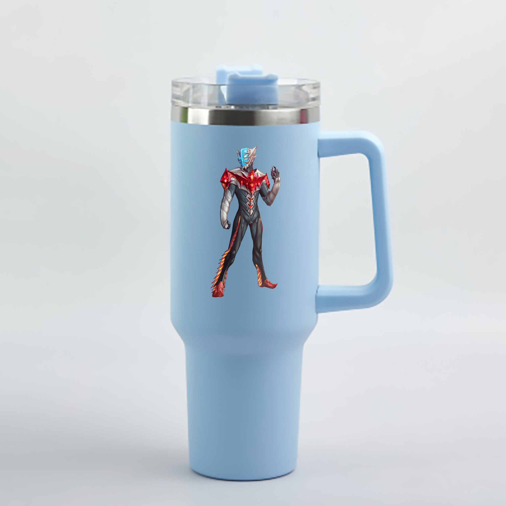 （画像用） ウルトラマン Ultraman 1200mL車用タンブラー - クリスタルステッカー（プラスチックストロー付き）