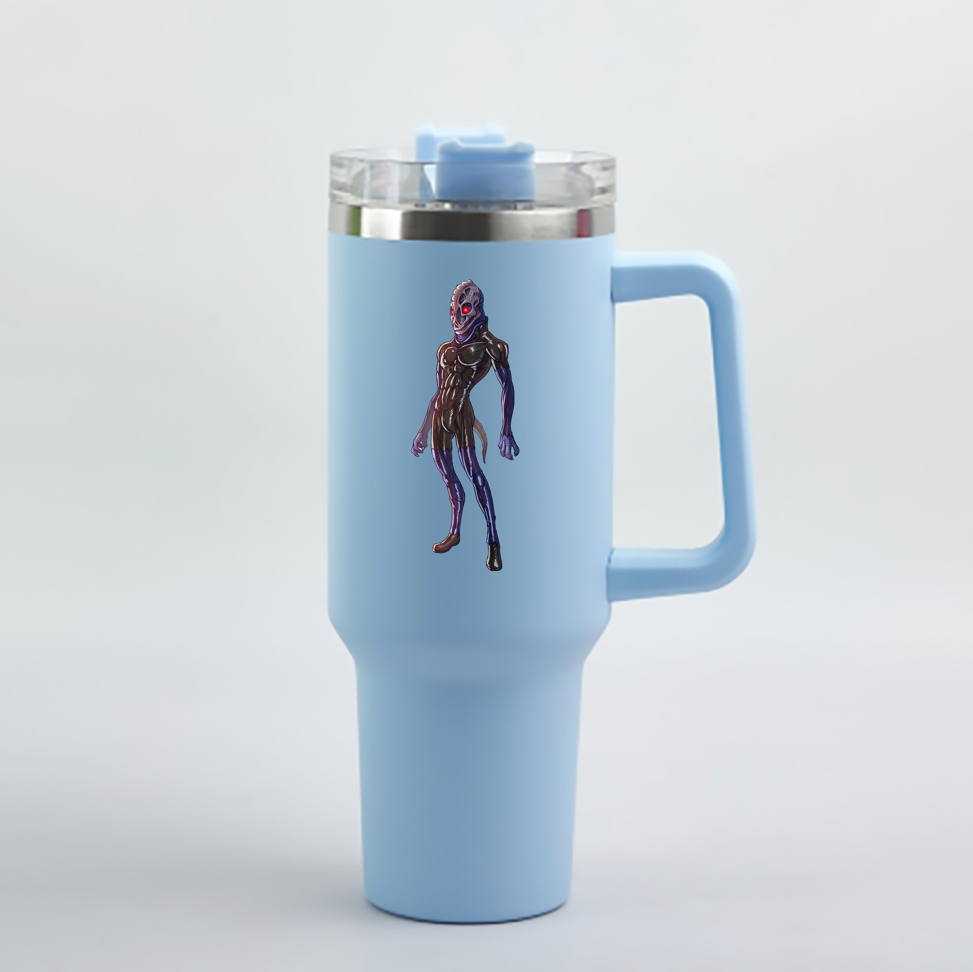 （画像用） ウルトラマン Ultraman 1200mL車用タンブラー - クリスタルステッカー（プラスチックストロー付き）