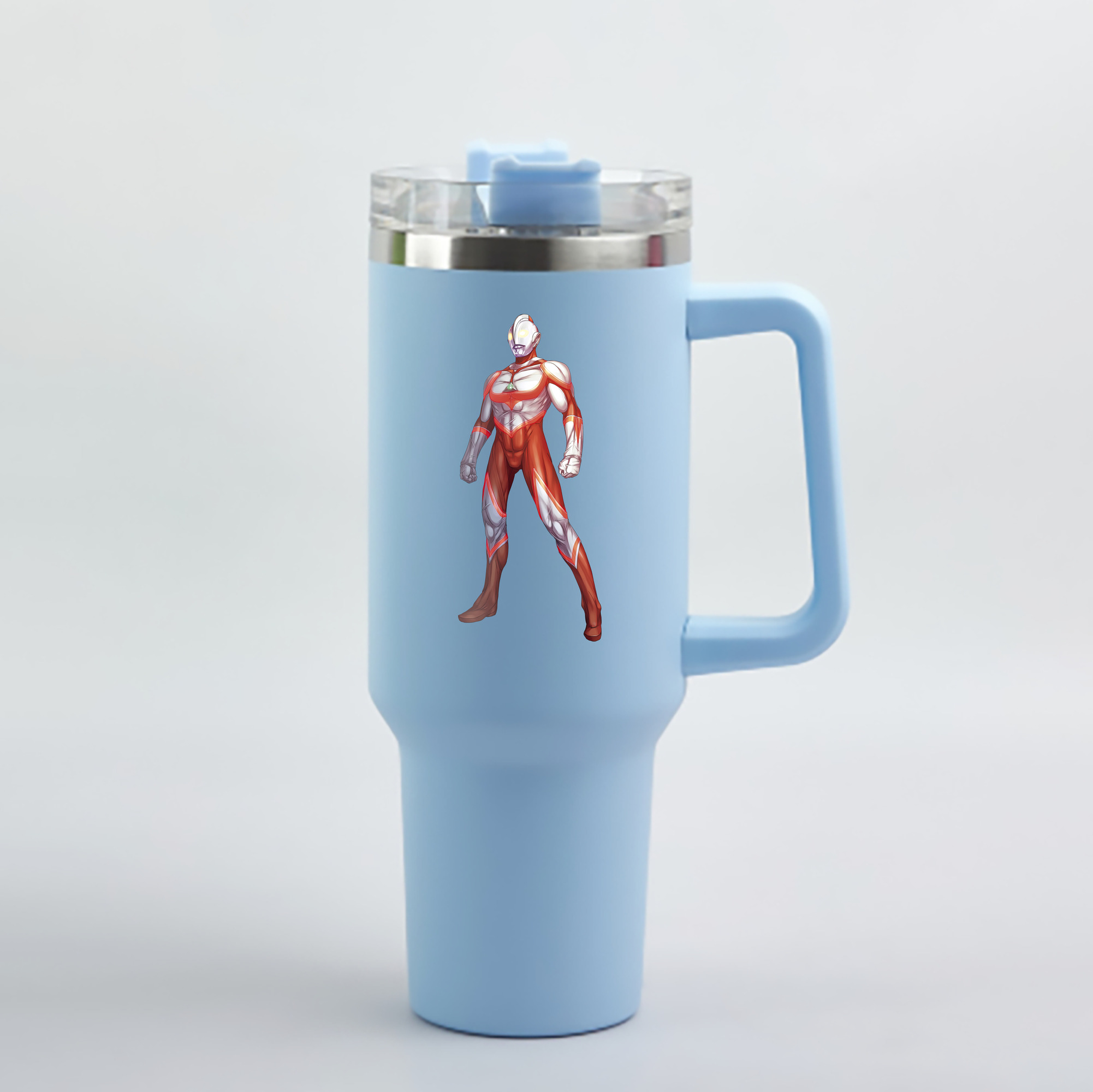 （画像用） ウルトラマン Ultraman 1200mL車用タンブラー - クリスタルステッカー（プラスチックストロー付き）