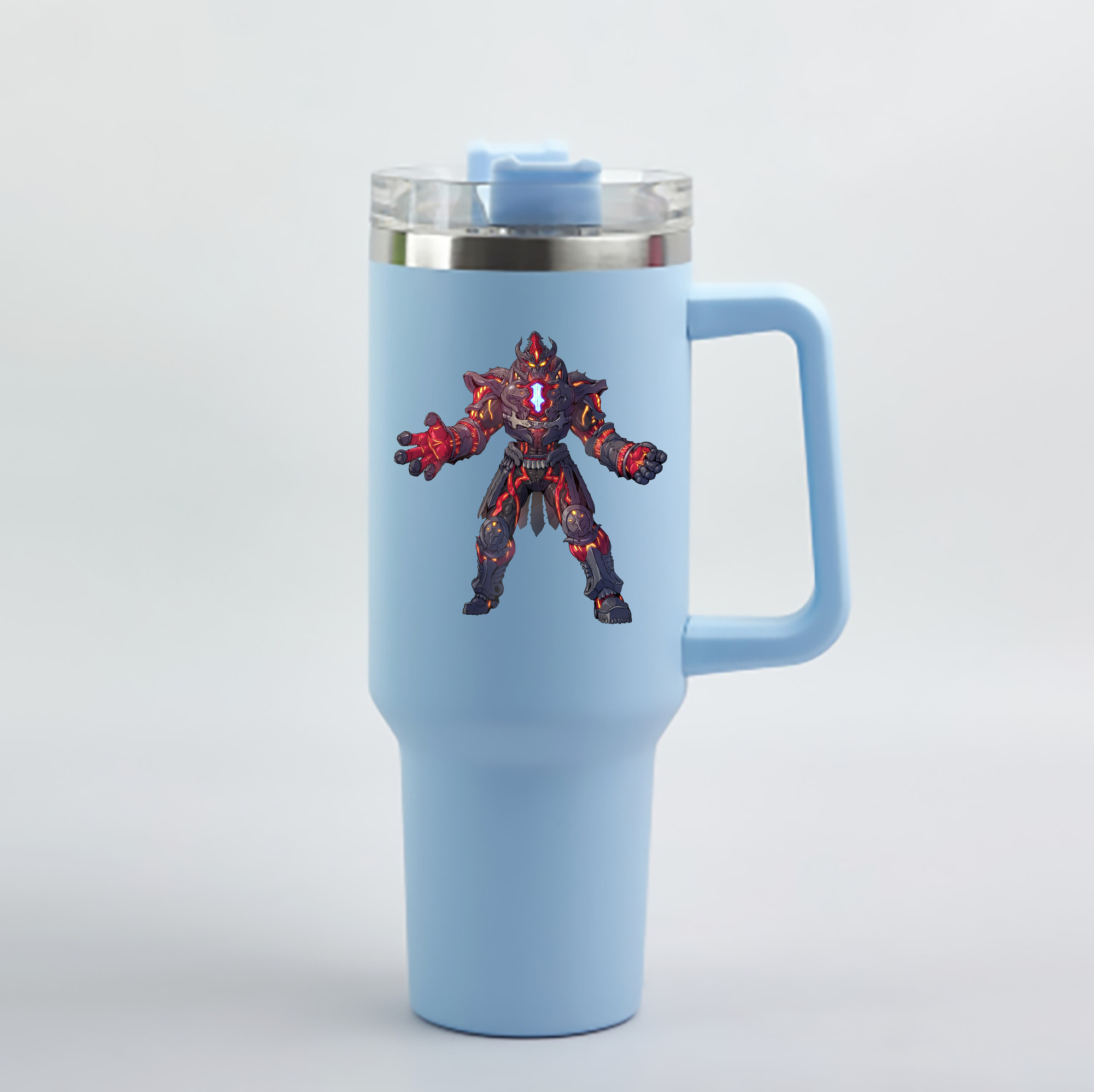 （画像用） ウルトラマン Ultraman 1200mL車用タンブラー - クリスタルステッカー（プラスチックストロー付き）