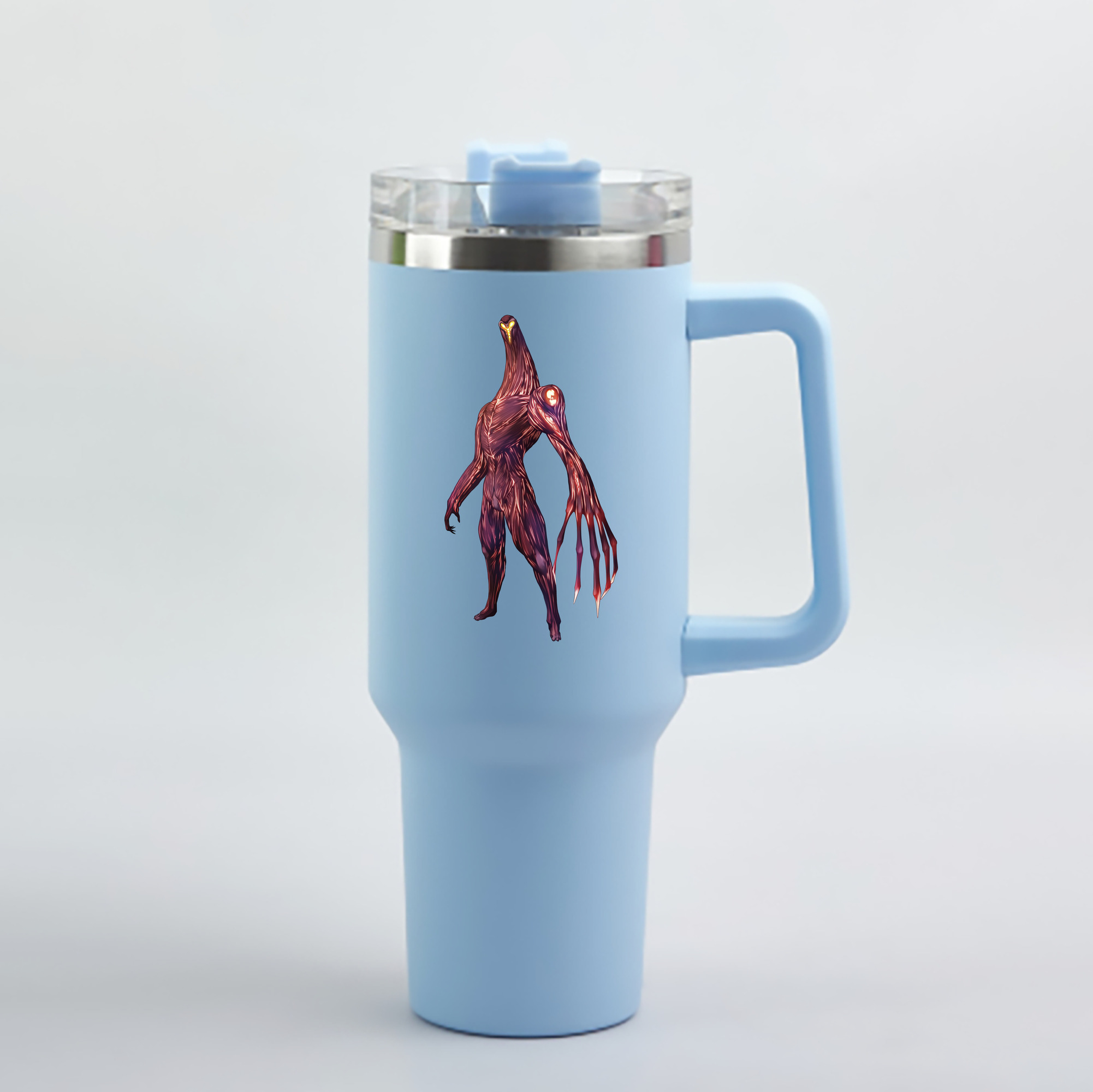 （画像用） ウルトラマン Ultraman 1200mL車用タンブラー - クリスタルステッカー（プラスチックストロー付き）
