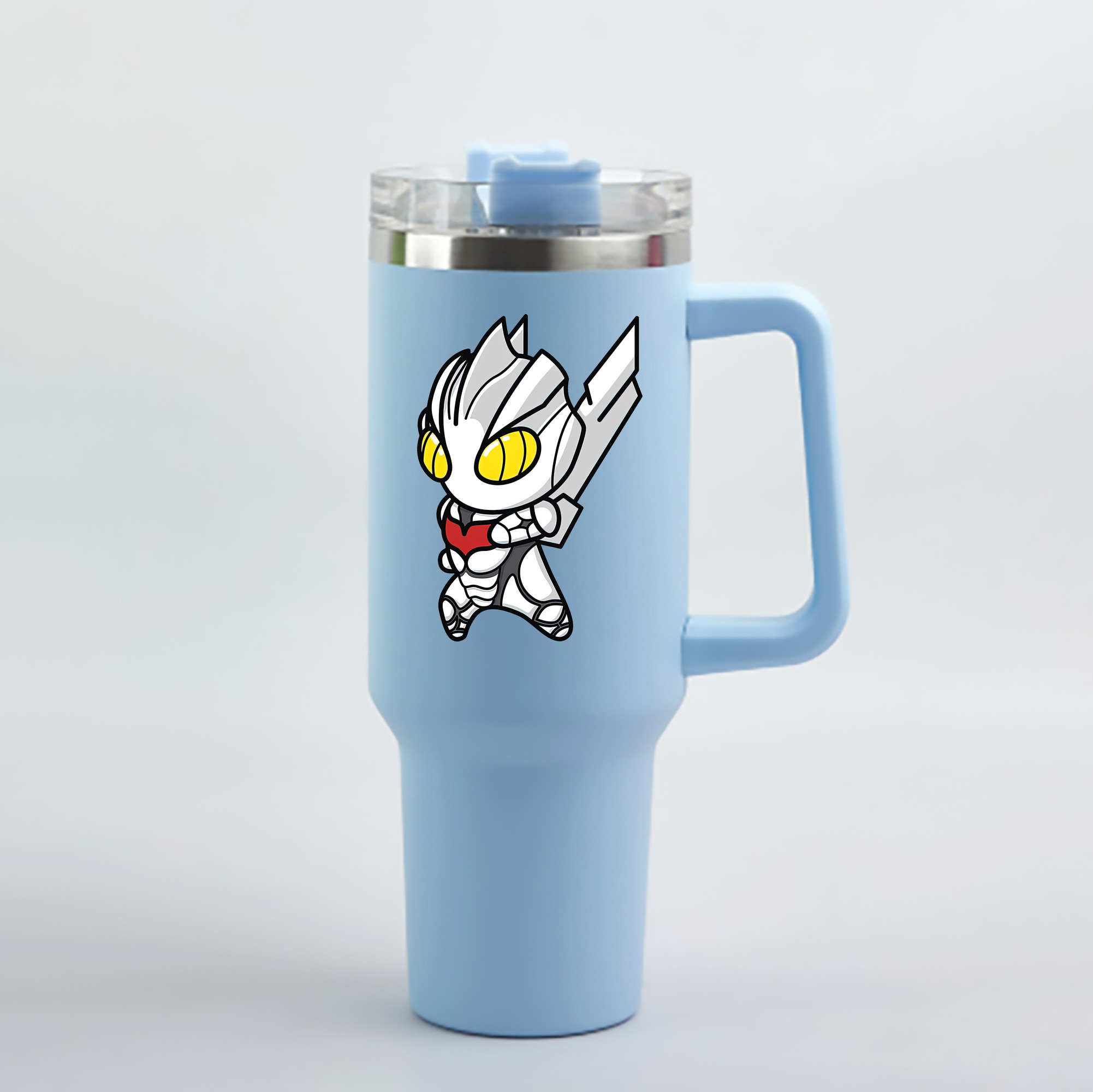 （画像用） ウルトラマン Ultraman 1200mL車用タンブラー - クリスタルステッカー（プラスチックストロー付き）
