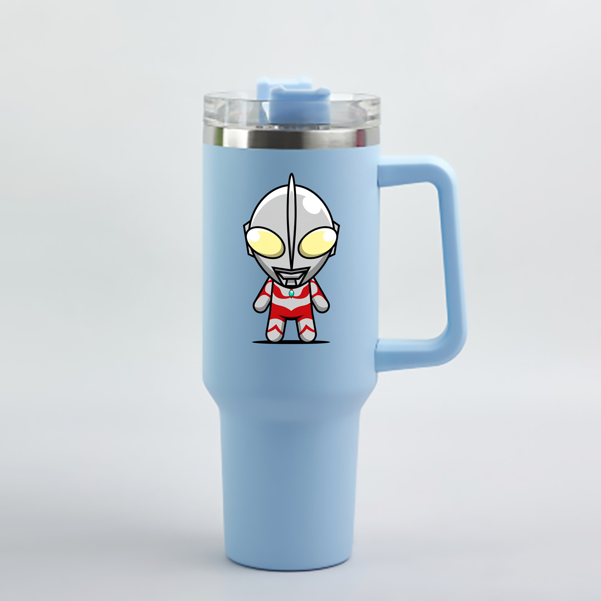 （画像用） ウルトラマン Ultraman 1200mL車用タンブラー - クリスタルステッカー（プラスチックストロー付き）