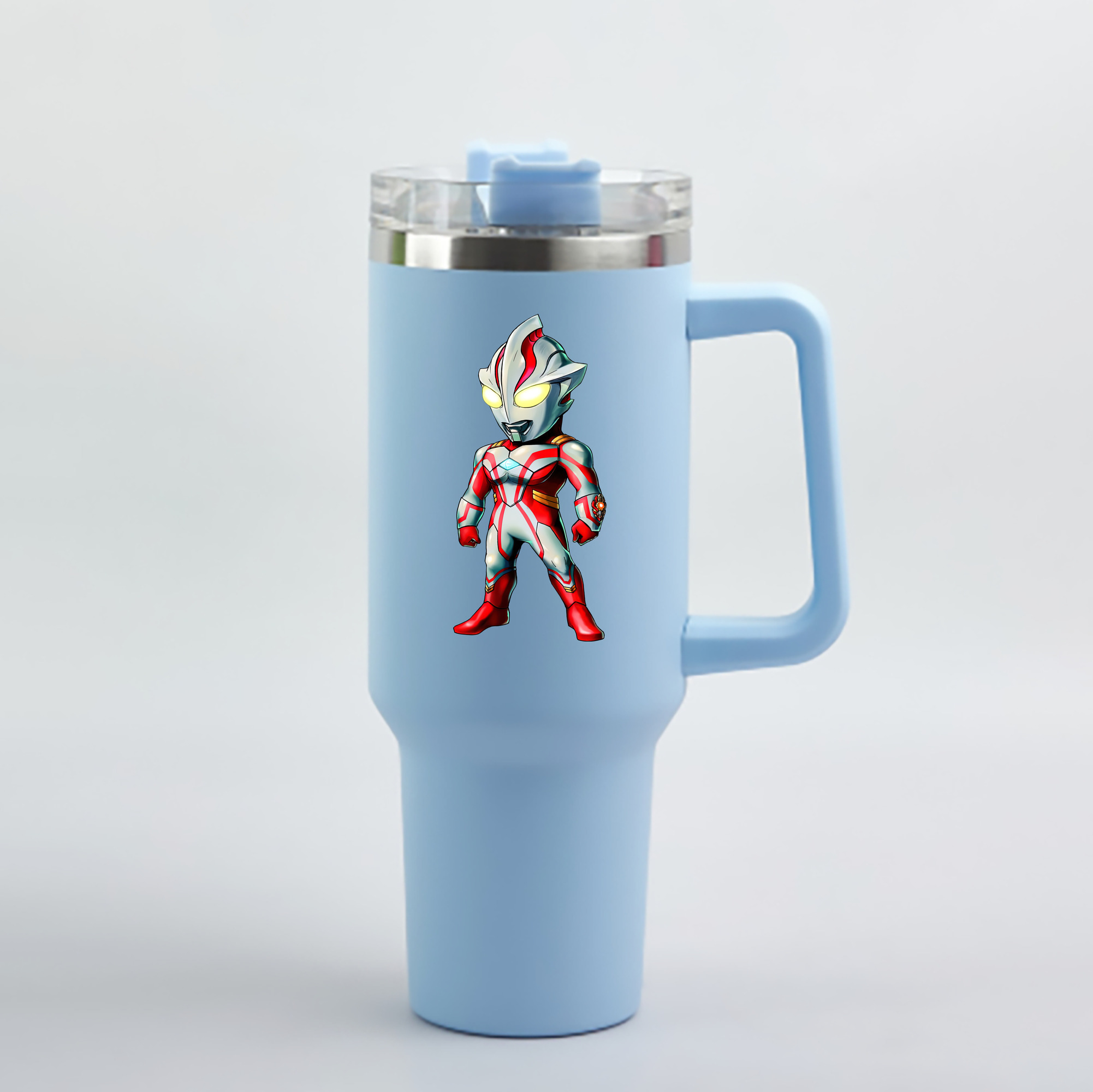 （画像用） ウルトラマン Ultraman 1200mL車用タンブラー - クリスタルステッカー（プラスチックストロー付き）