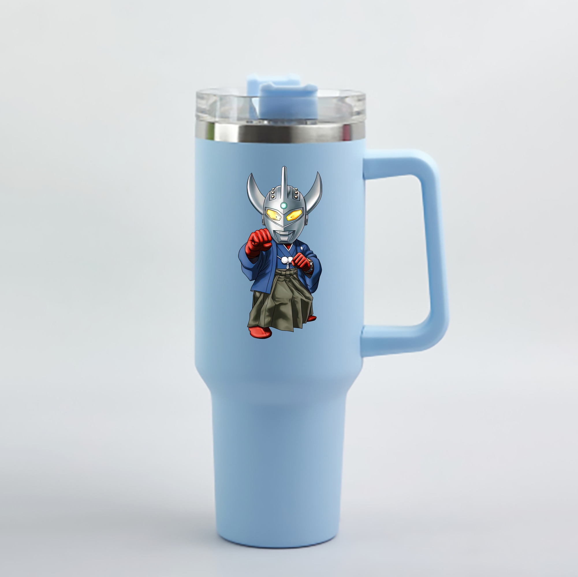 （画像用） ウルトラマン Ultraman 1200mL車用タンブラー - クリスタルステッカー（プラスチックストロー付き）
