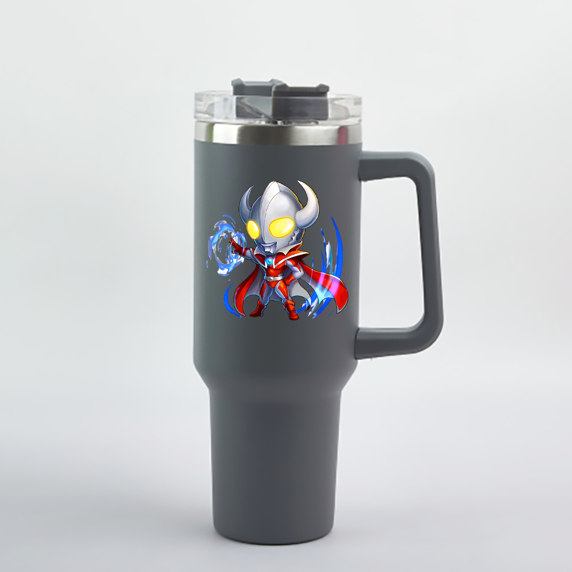 （画像用） ウルトラマン Ultraman 1200mL車用タンブラー - クリスタルステッカー（プラスチックストロー付き）