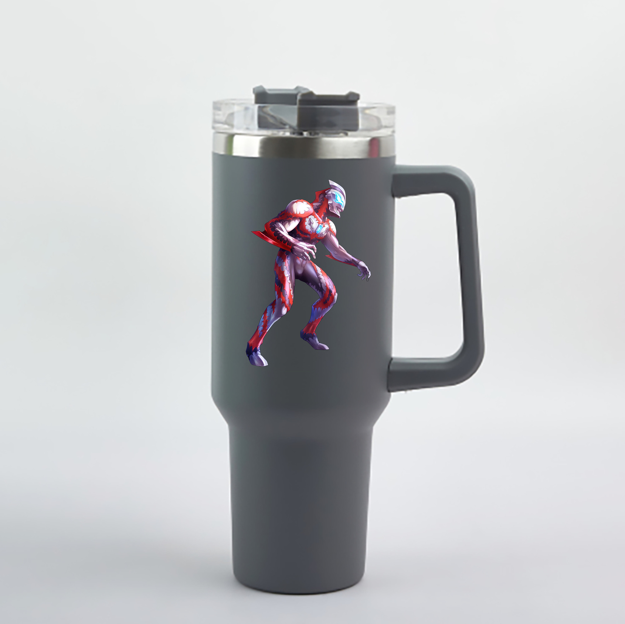 （画像用） ウルトラマン Ultraman 1200mL車用タンブラー - クリスタルステッカー（プラスチックストロー付き）