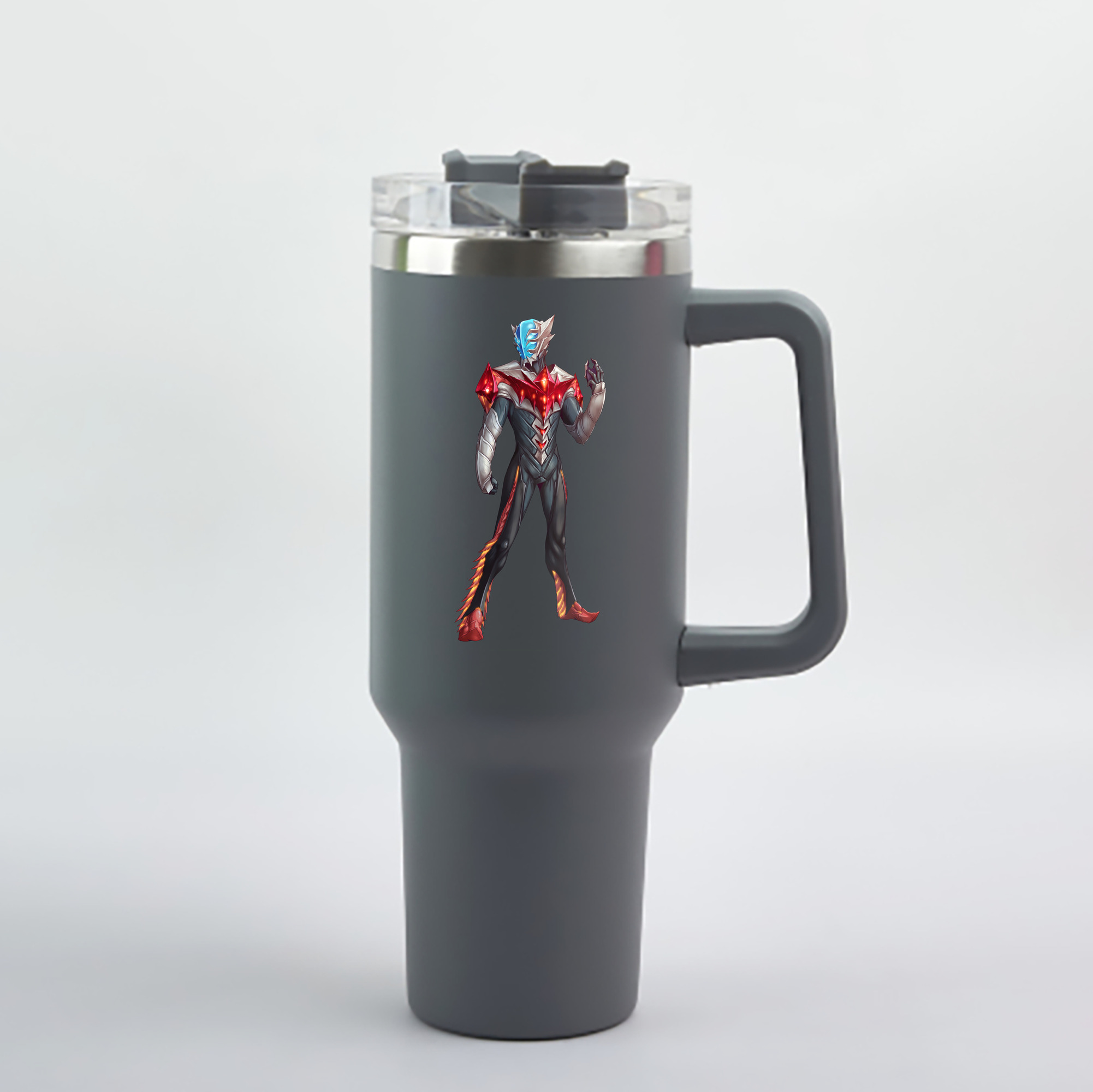 （画像用） ウルトラマン Ultraman 1200mL車用タンブラー - クリスタルステッカー（プラスチックストロー付き）