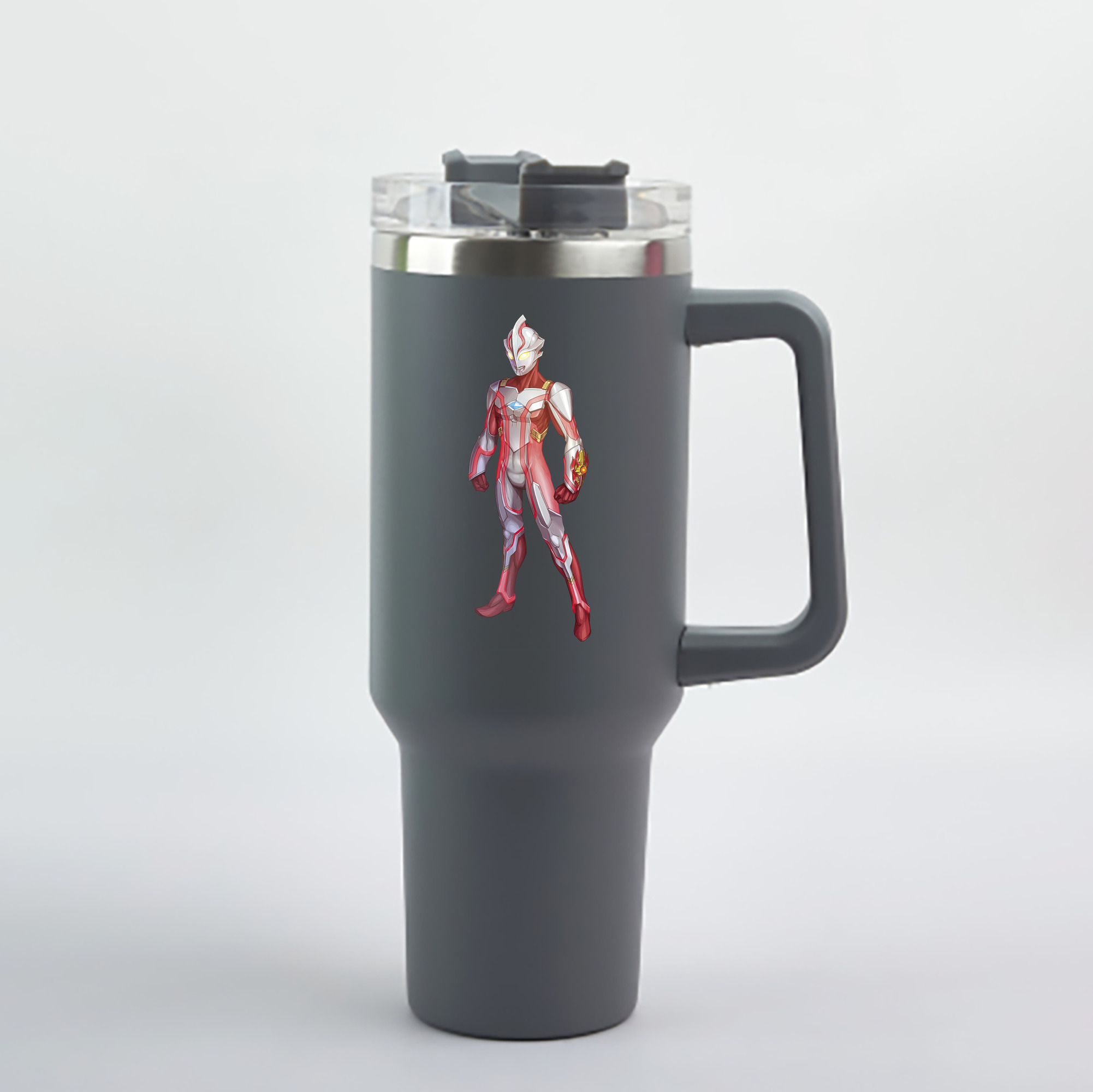 （画像用） ウルトラマン Ultraman 1200mL車用タンブラー - クリスタルステッカー（プラスチックストロー付き）