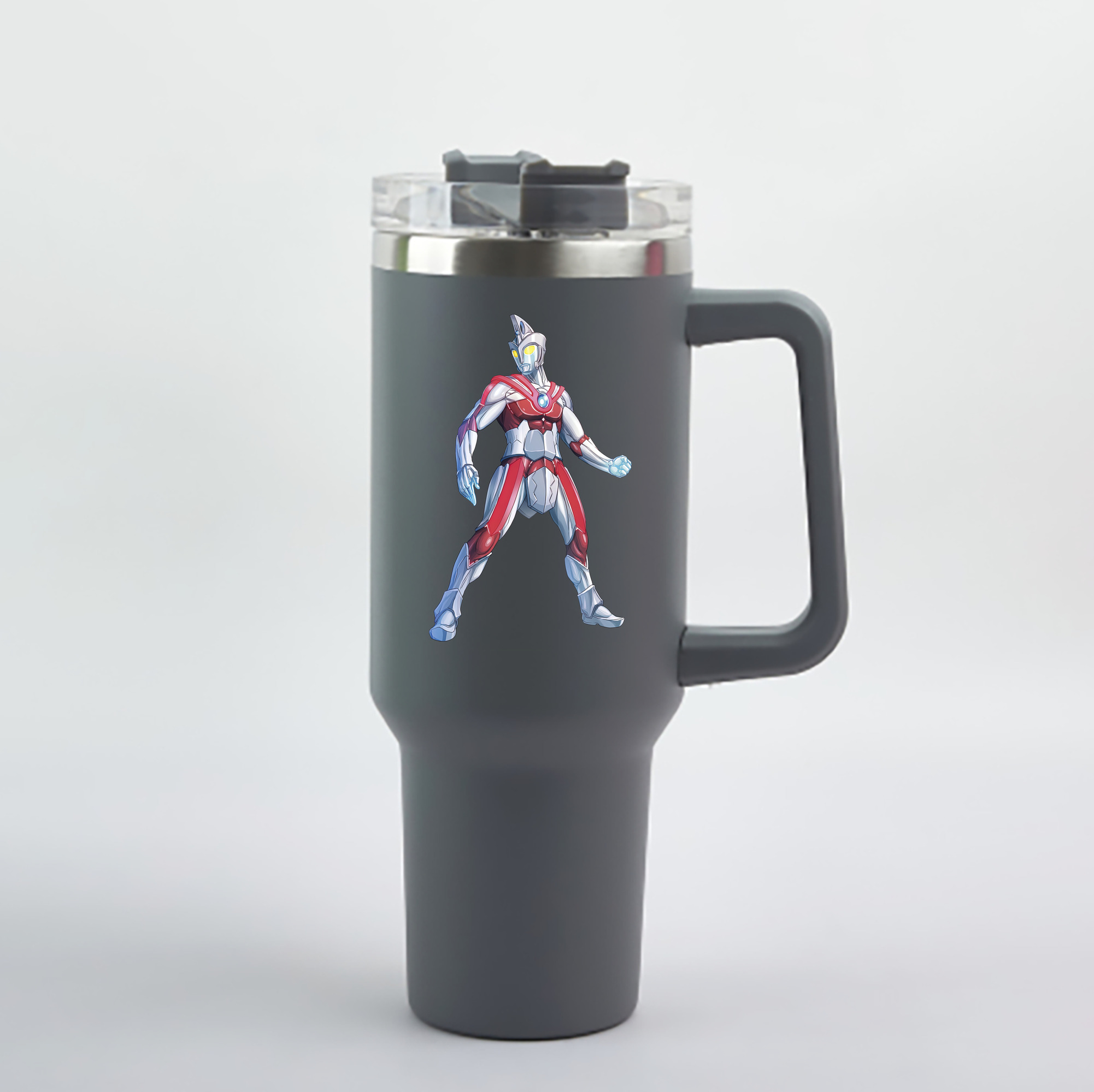 （画像用） ウルトラマン Ultraman 1200mL車用タンブラー - クリスタルステッカー（プラスチックストロー付き）