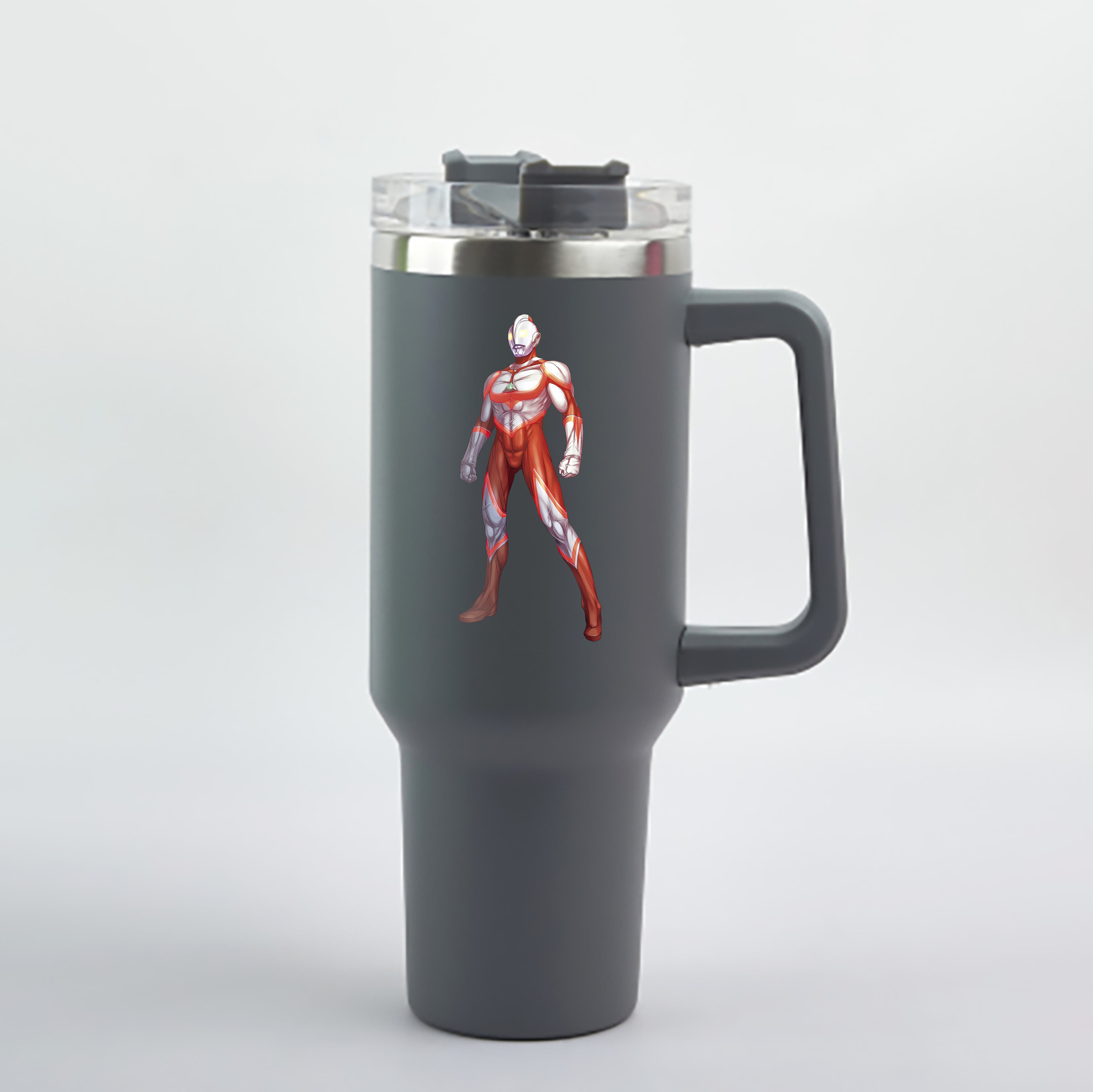 （画像用） ウルトラマン Ultraman 1200mL車用タンブラー - クリスタルステッカー（プラスチックストロー付き）