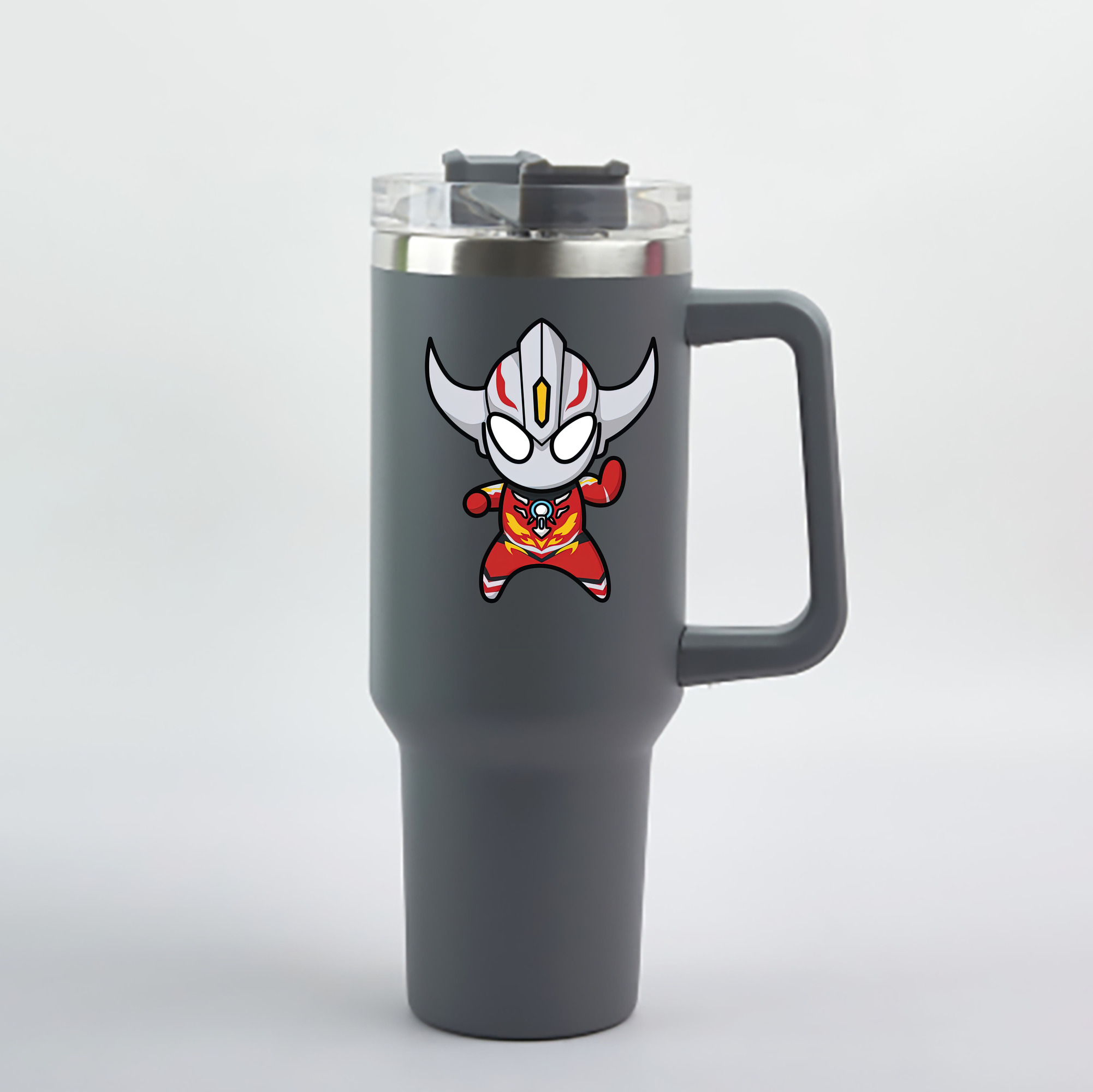 （画像用） ウルトラマン Ultraman 1200mL車用タンブラー - クリスタルステッカー（プラスチックストロー付き）