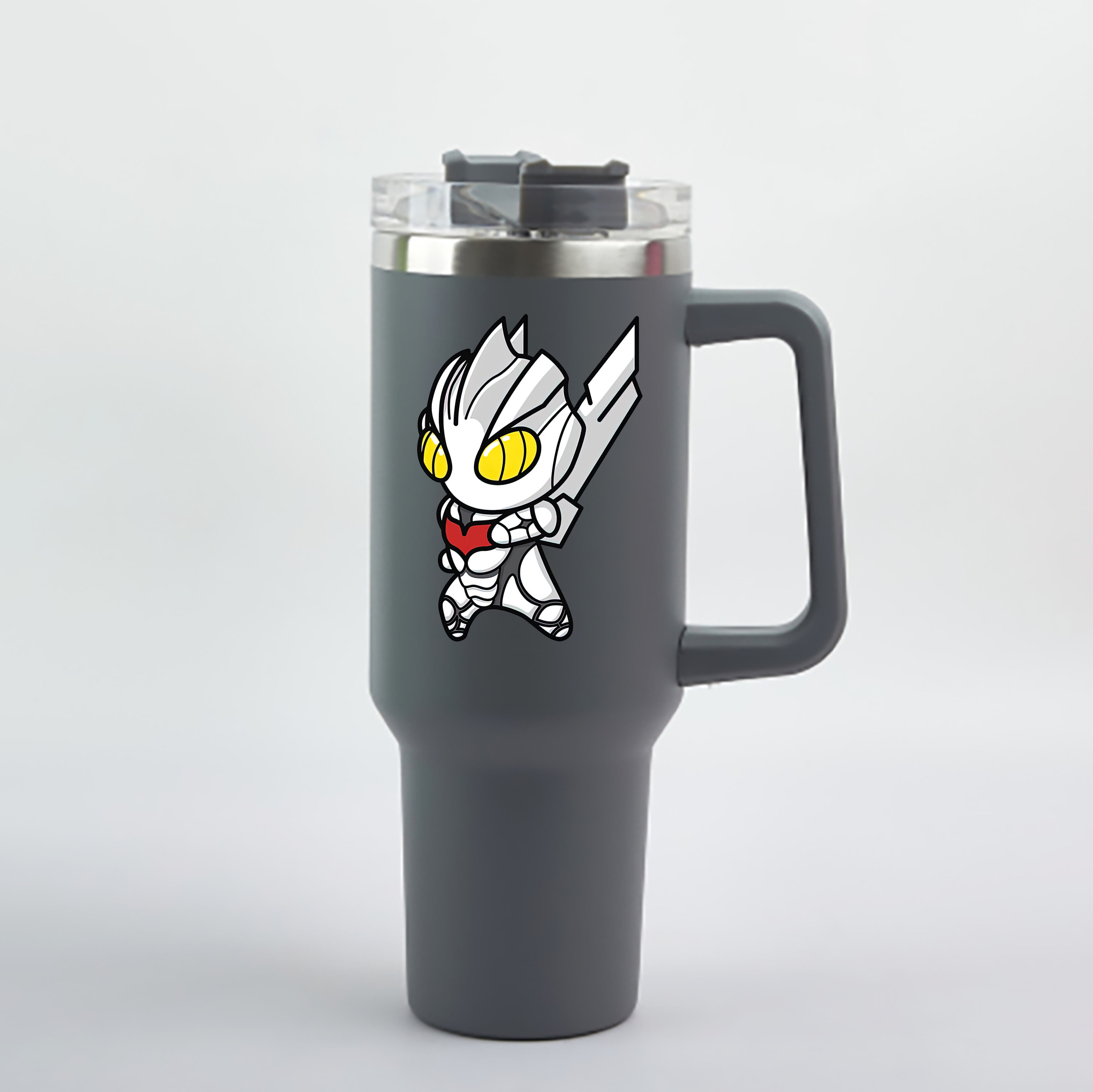 （画像用） ウルトラマン Ultraman 1200mL車用タンブラー - クリスタルステッカー（プラスチックストロー付き）
