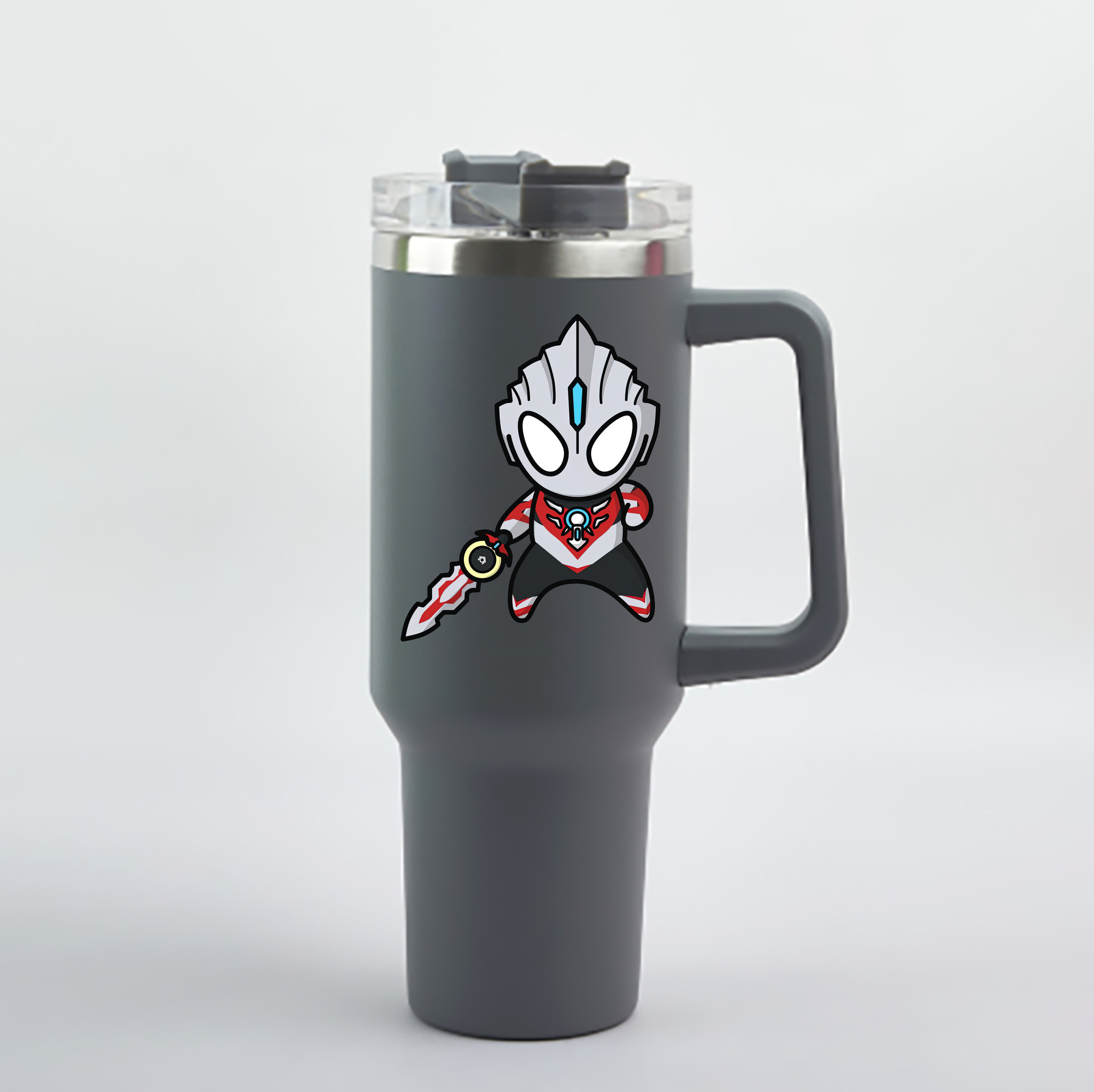 （画像用） ウルトラマン Ultraman 1200mL車用タンブラー - クリスタルステッカー（プラスチックストロー付き）