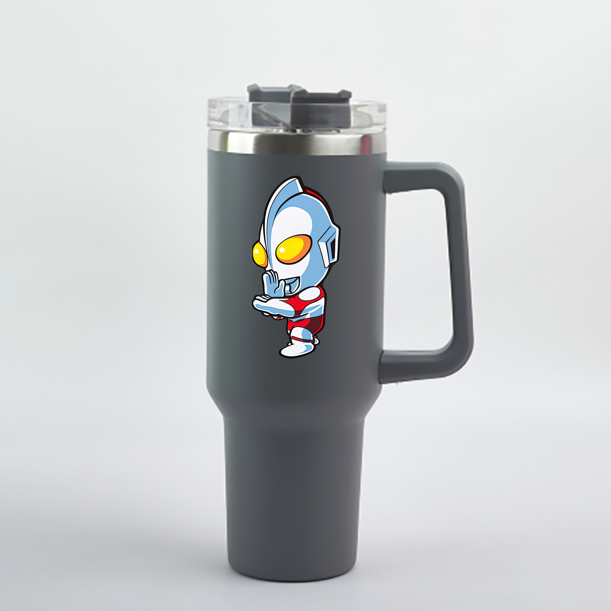 （画像用） ウルトラマン Ultraman 1200mL車用タンブラー - クリスタルステッカー（プラスチックストロー付き）