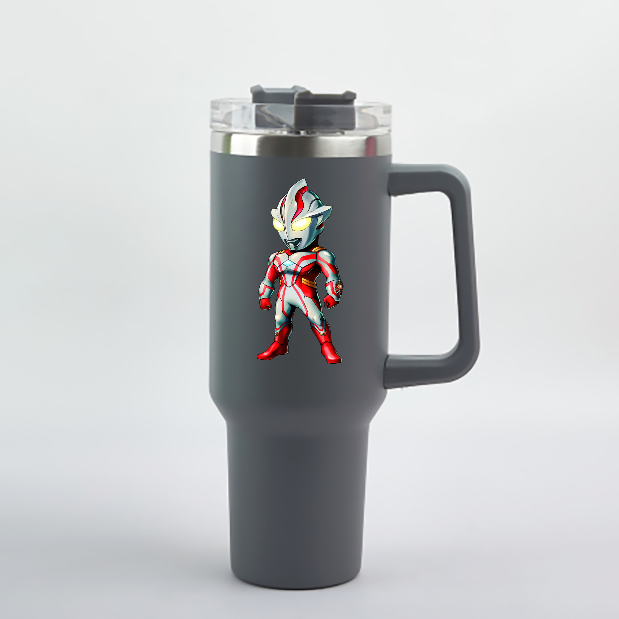 （画像用） ウルトラマン Ultraman 1200mL車用タンブラー - クリスタルステッカー（プラスチックストロー付き）