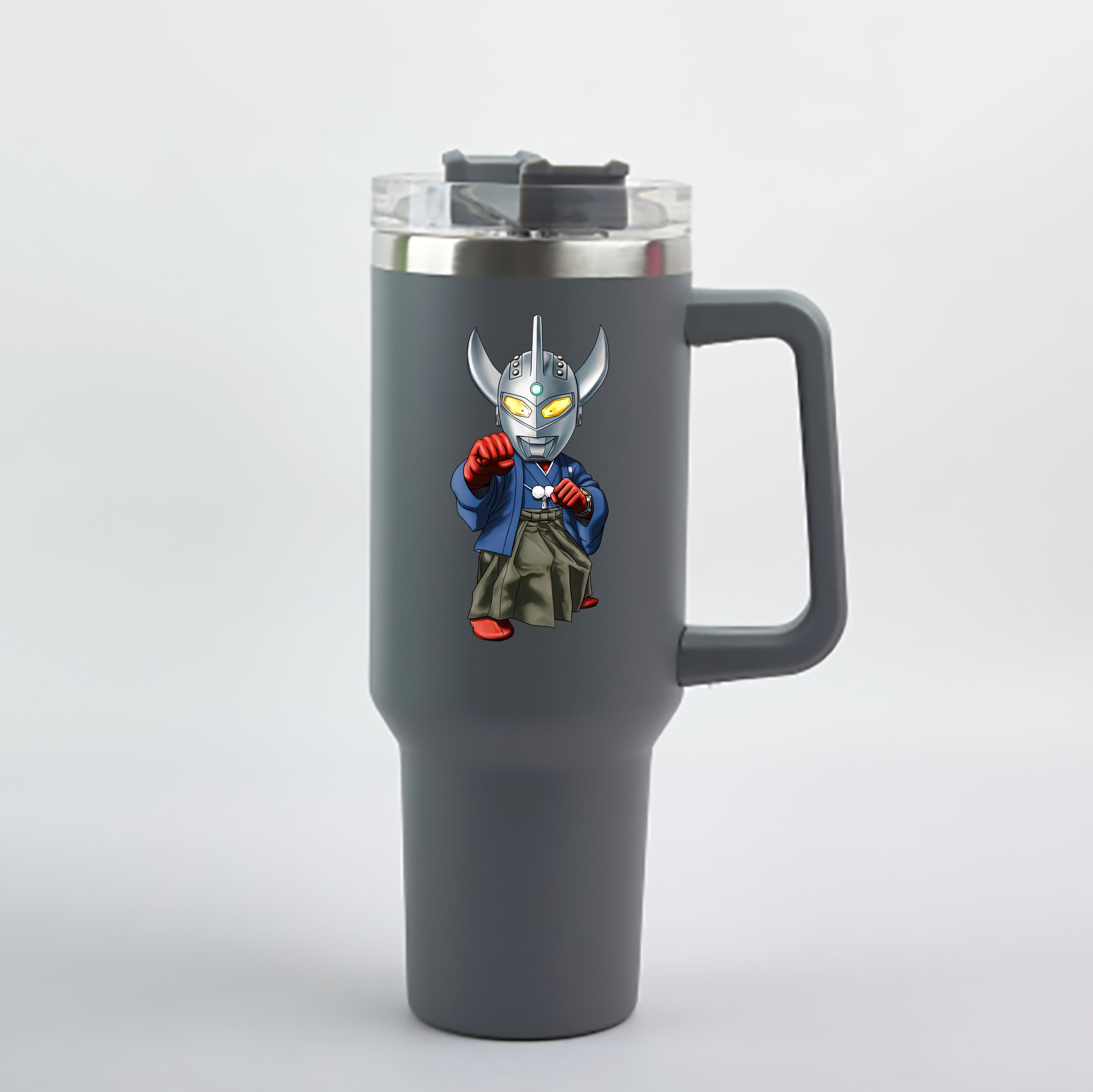 （画像用） ウルトラマン Ultraman 1200mL車用タンブラー - クリスタルステッカー（プラスチックストロー付き）