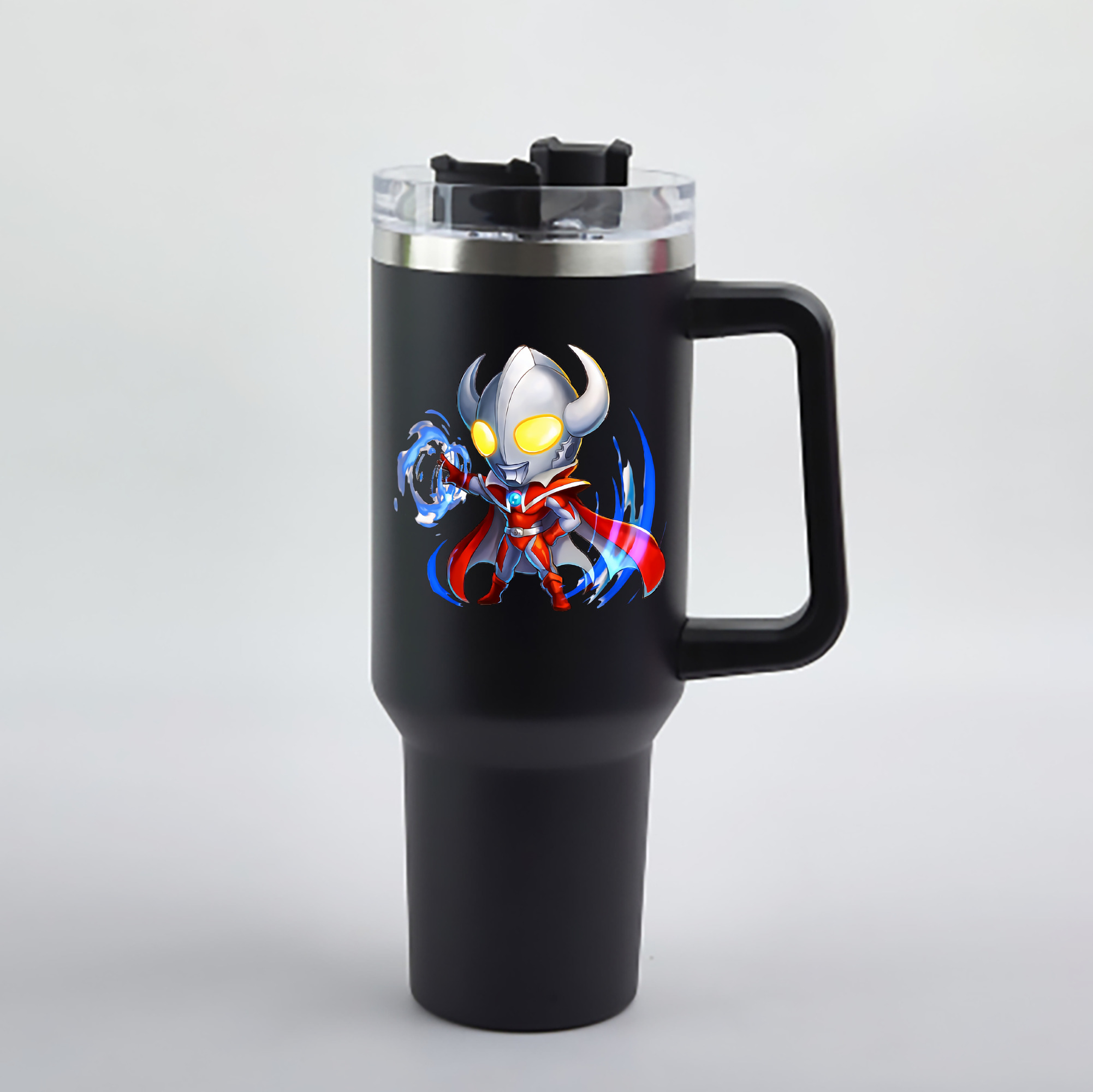 （画像用） ウルトラマン Ultraman 1200mL車用タンブラー - クリスタルステッカー（プラスチックストロー付き）