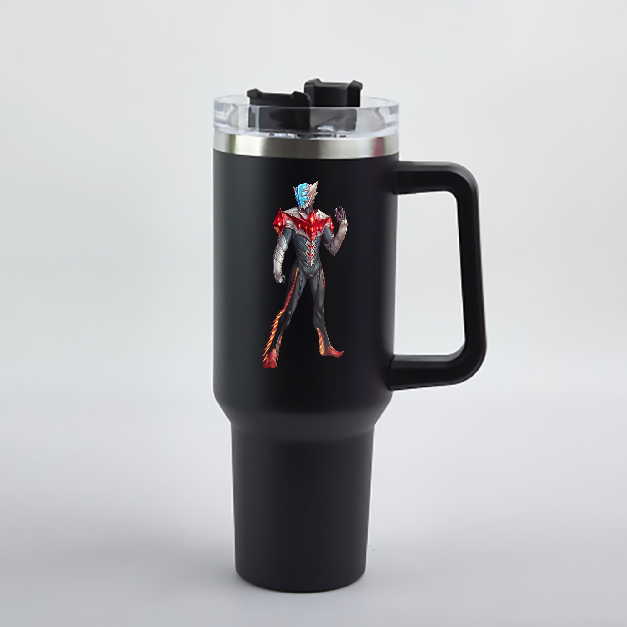 （画像用） ウルトラマン Ultraman 1200mL車用タンブラー - クリスタルステッカー（プラスチックストロー付き）
