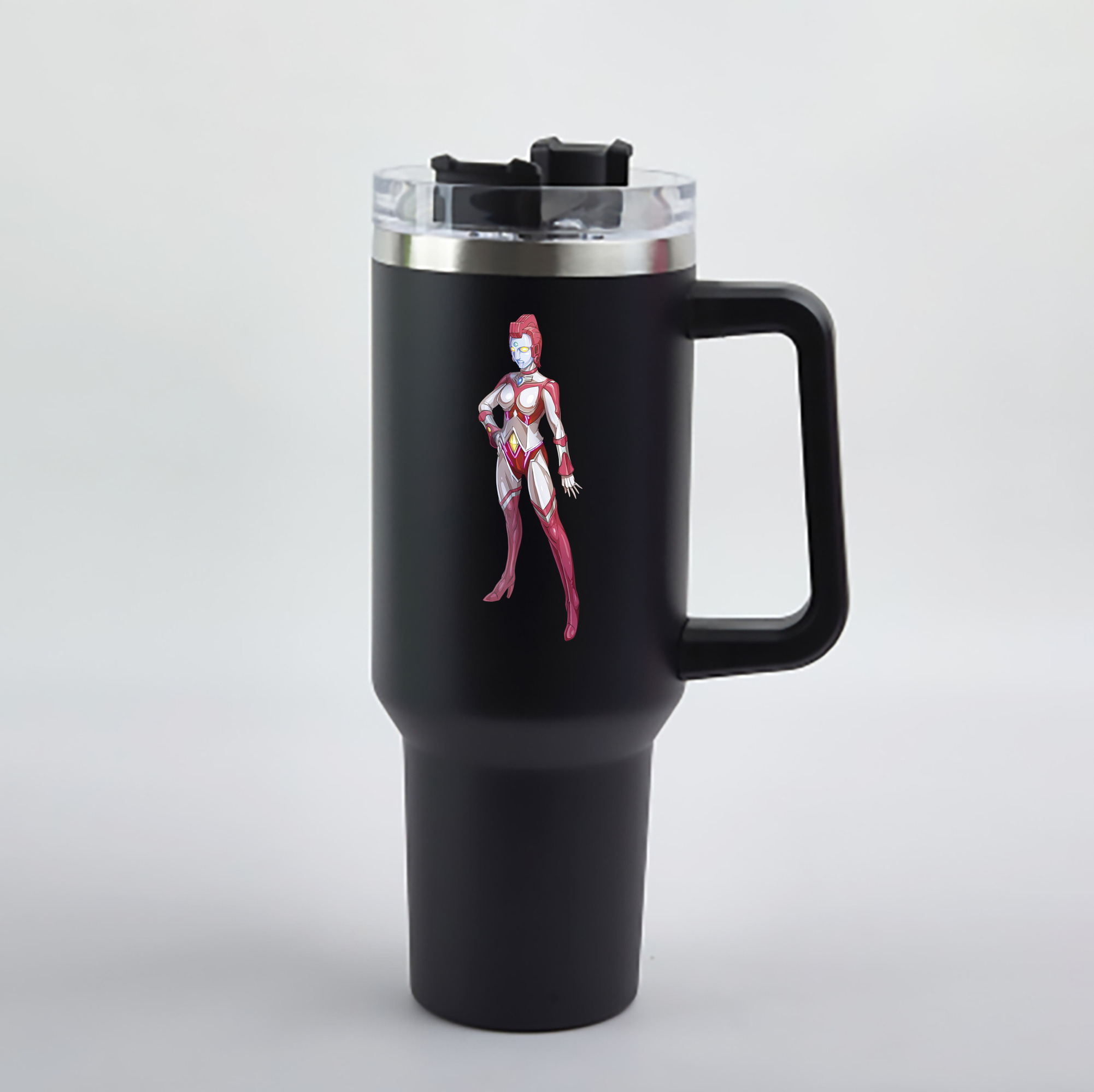 （画像用） ウルトラマン Ultraman 1200mL車用タンブラー - クリスタルステッカー（プラスチックストロー付き）