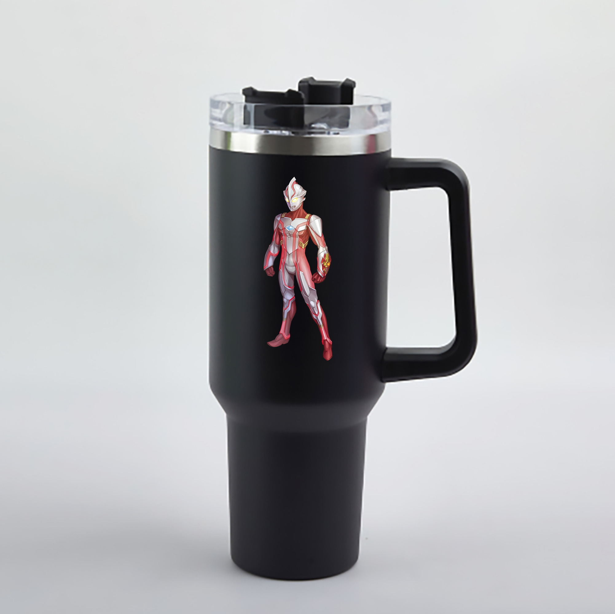 （画像用） ウルトラマン Ultraman 1200mL車用タンブラー - クリスタルステッカー（プラスチックストロー付き）