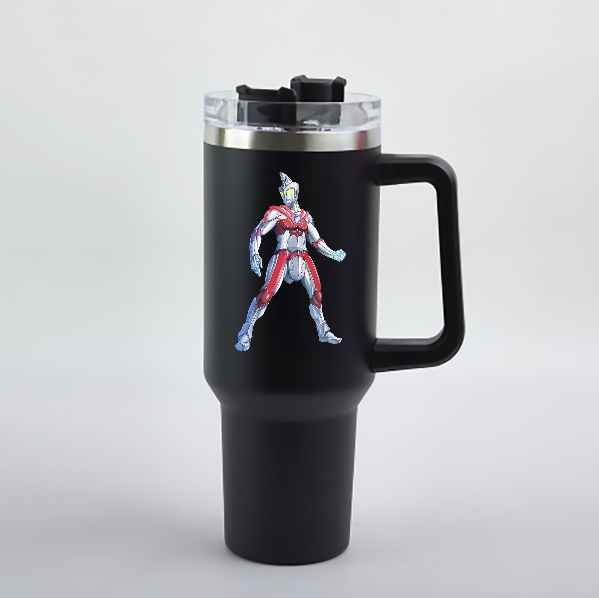 （画像用） ウルトラマン Ultraman 1200mL車用タンブラー - クリスタルステッカー（プラスチックストロー付き）