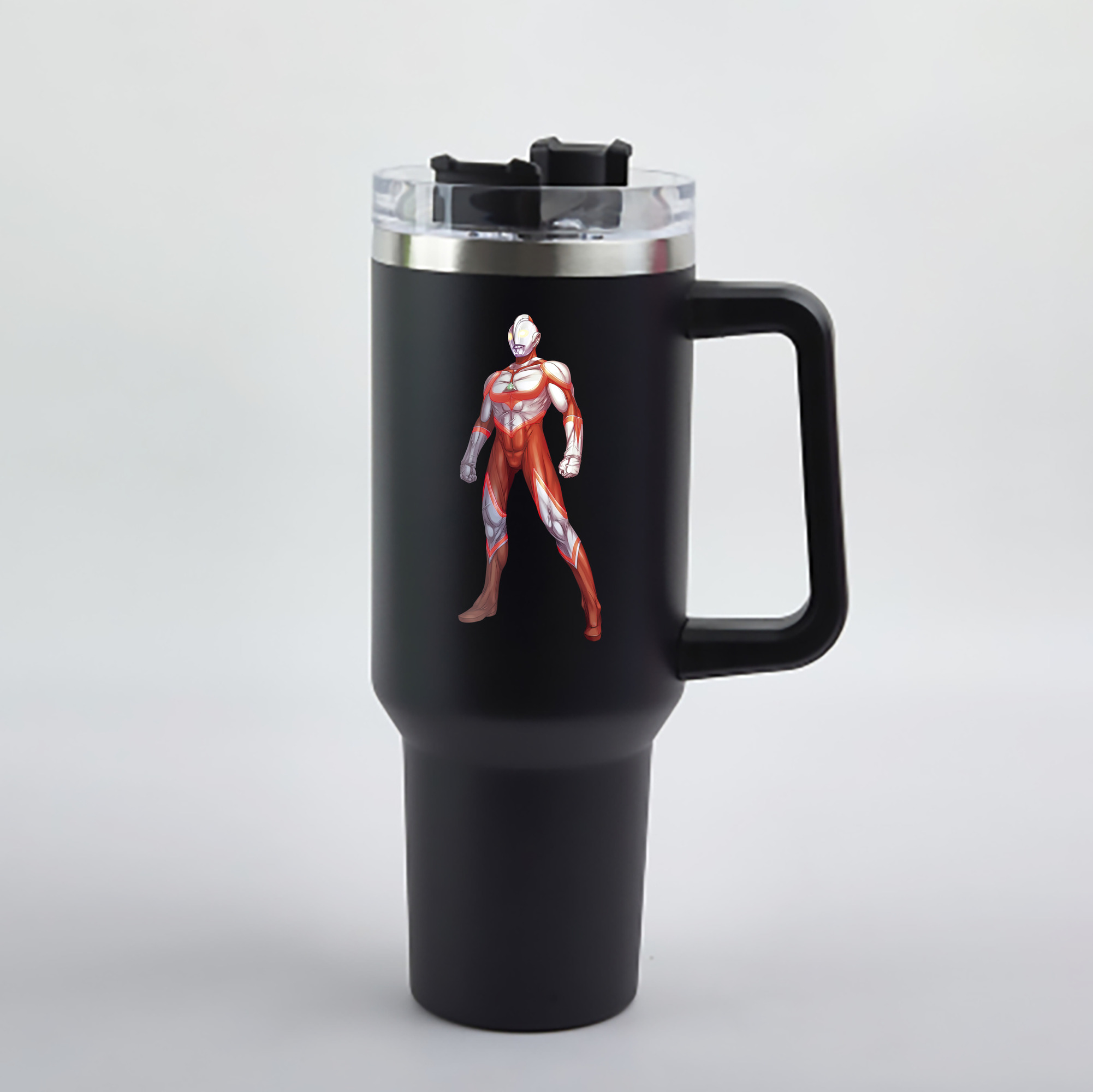 （画像用） ウルトラマン Ultraman 1200mL車用タンブラー - クリスタルステッカー（プラスチックストロー付き）