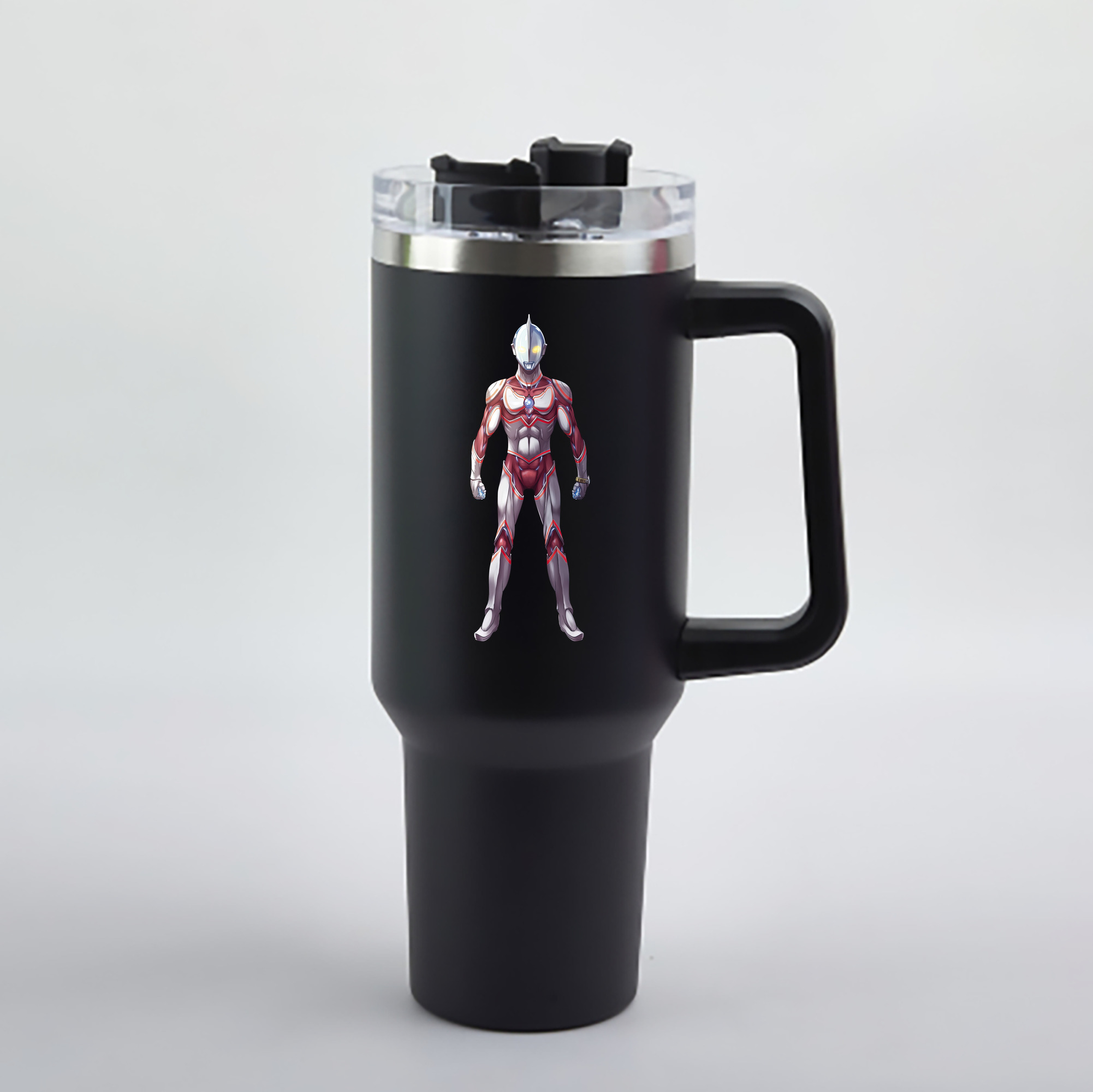 （画像用） ウルトラマン Ultraman 1200mL車用タンブラー - クリスタルステッカー（プラスチックストロー付き）