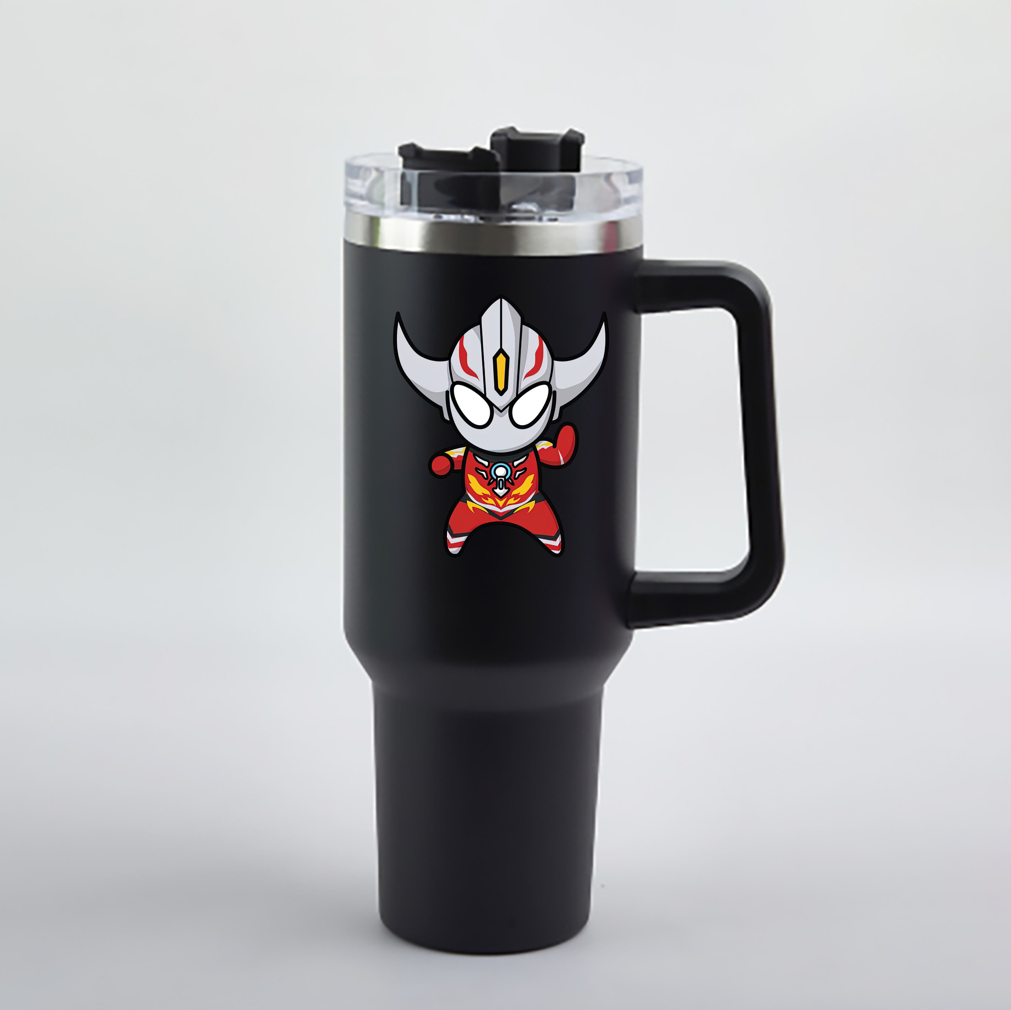 （画像用） ウルトラマン Ultraman 1200mL車用タンブラー - クリスタルステッカー（プラスチックストロー付き）