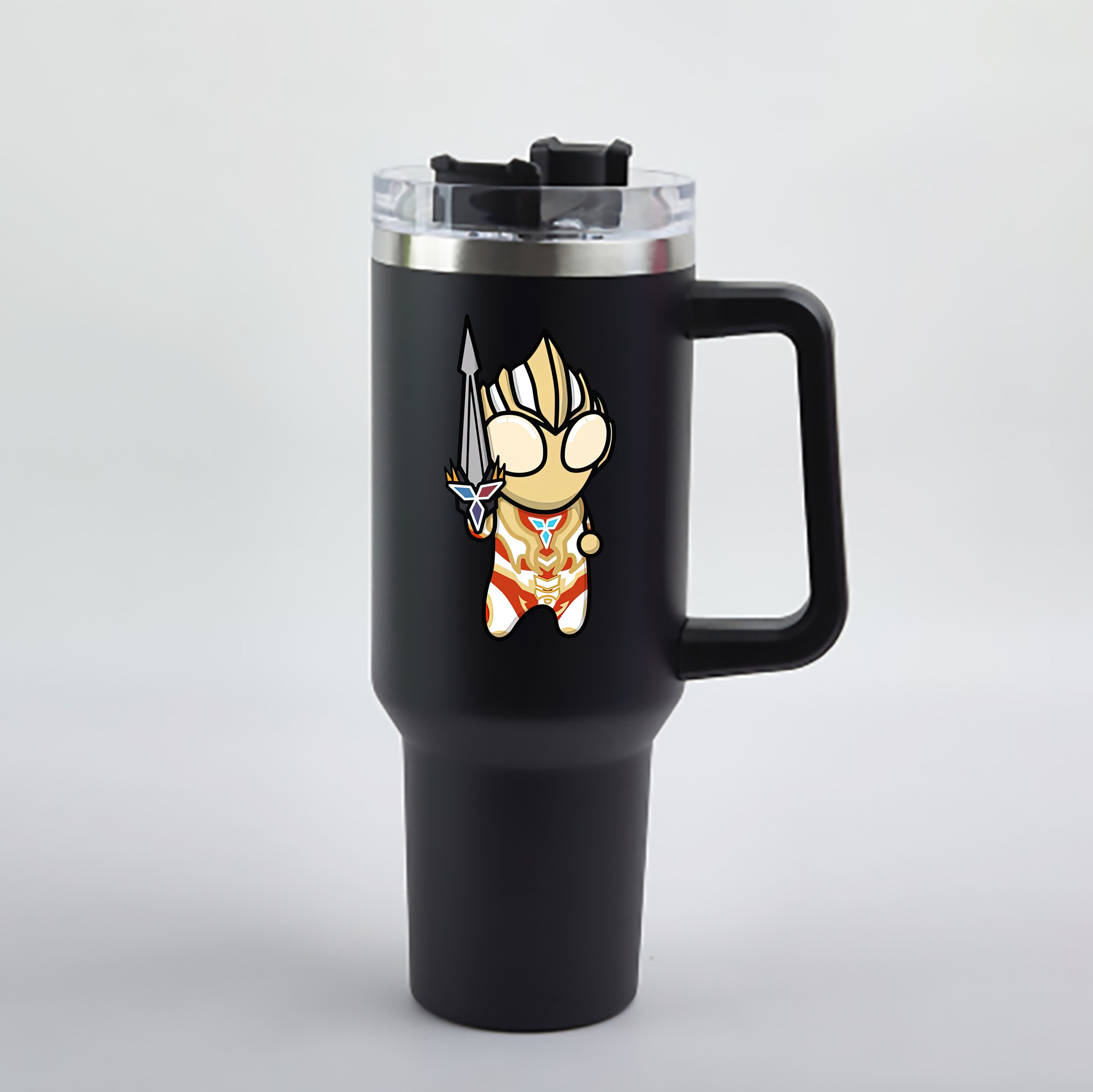 （画像用） ウルトラマン Ultraman 1200mL車用タンブラー - クリスタルステッカー（プラスチックストロー付き）