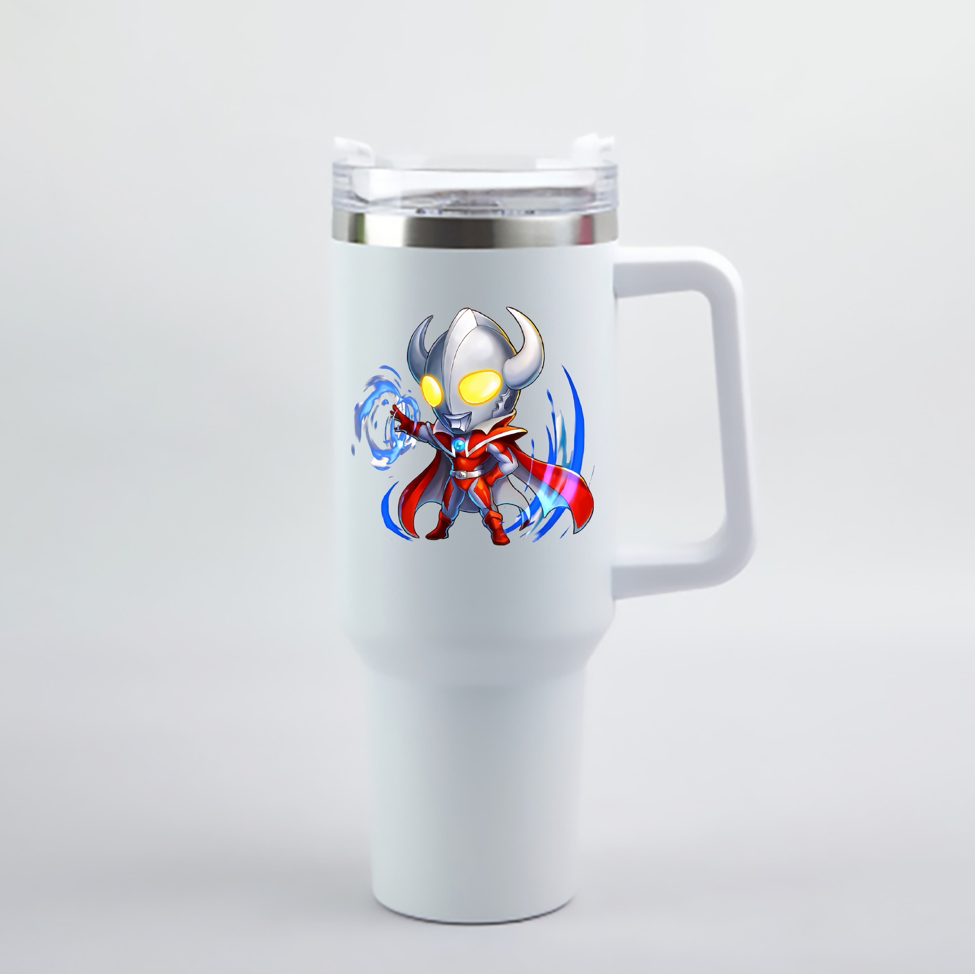 （画像用） ウルトラマン Ultraman 1200mL車用タンブラー - クリスタルステッカー（プラスチックストロー付き）